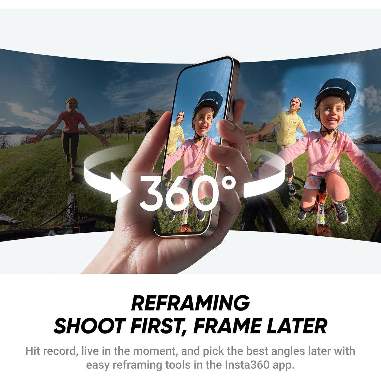 Black - Insta 360 - X4 Starter Bundle - 8K Waterproof 360 Action Camera - 4