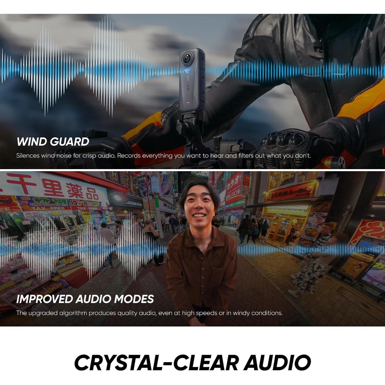 Black - Insta 360 - X4 Starter Bundle - 8K Waterproof 360 Action Camera - 9