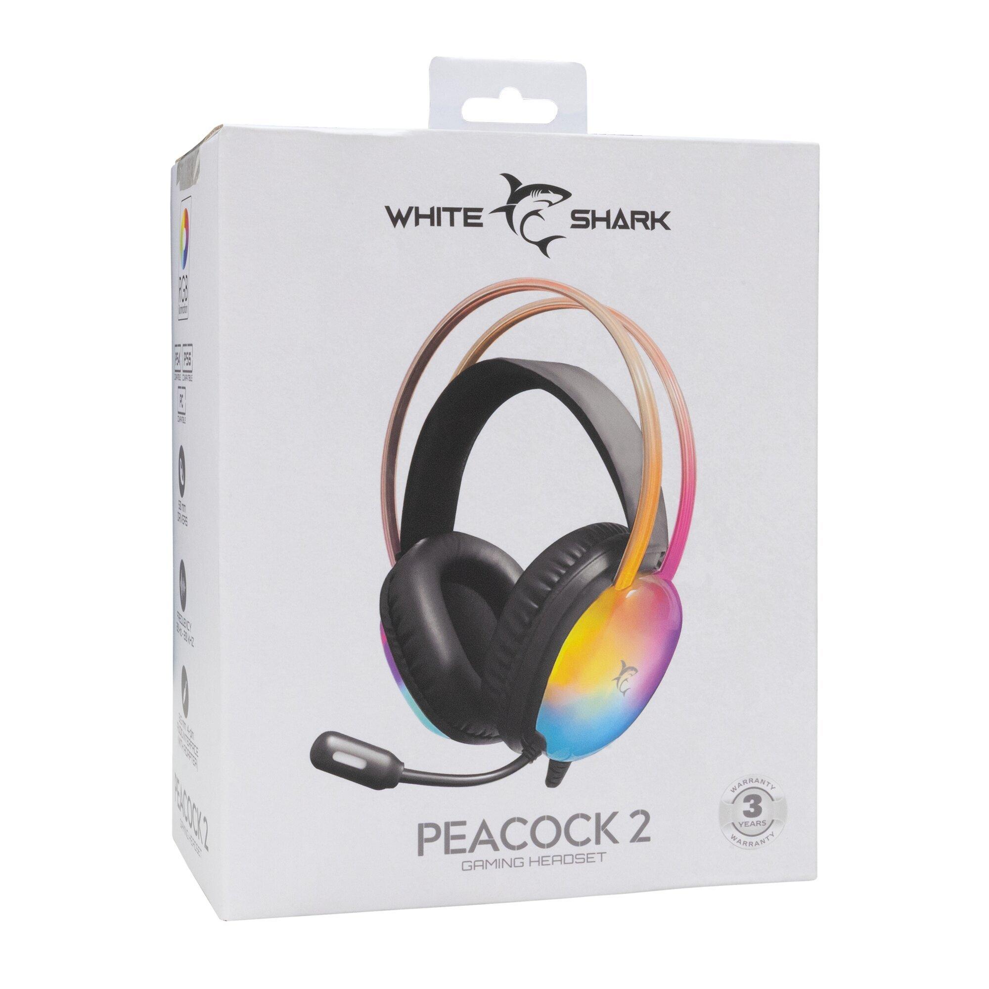 Black - White Shark - White Shark Peacock-2 Gaming Headset - 7