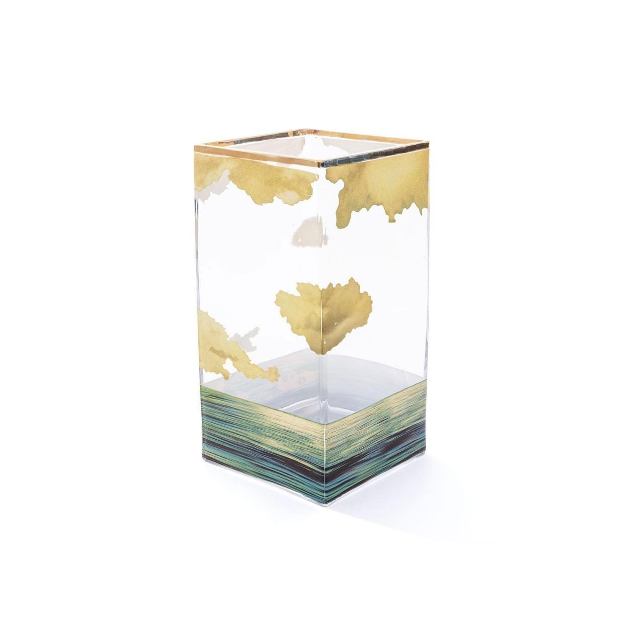 Sea Girl Medium - Seletti wears Toiletpaper - Glass squared medium vase SEA GIRL - 3