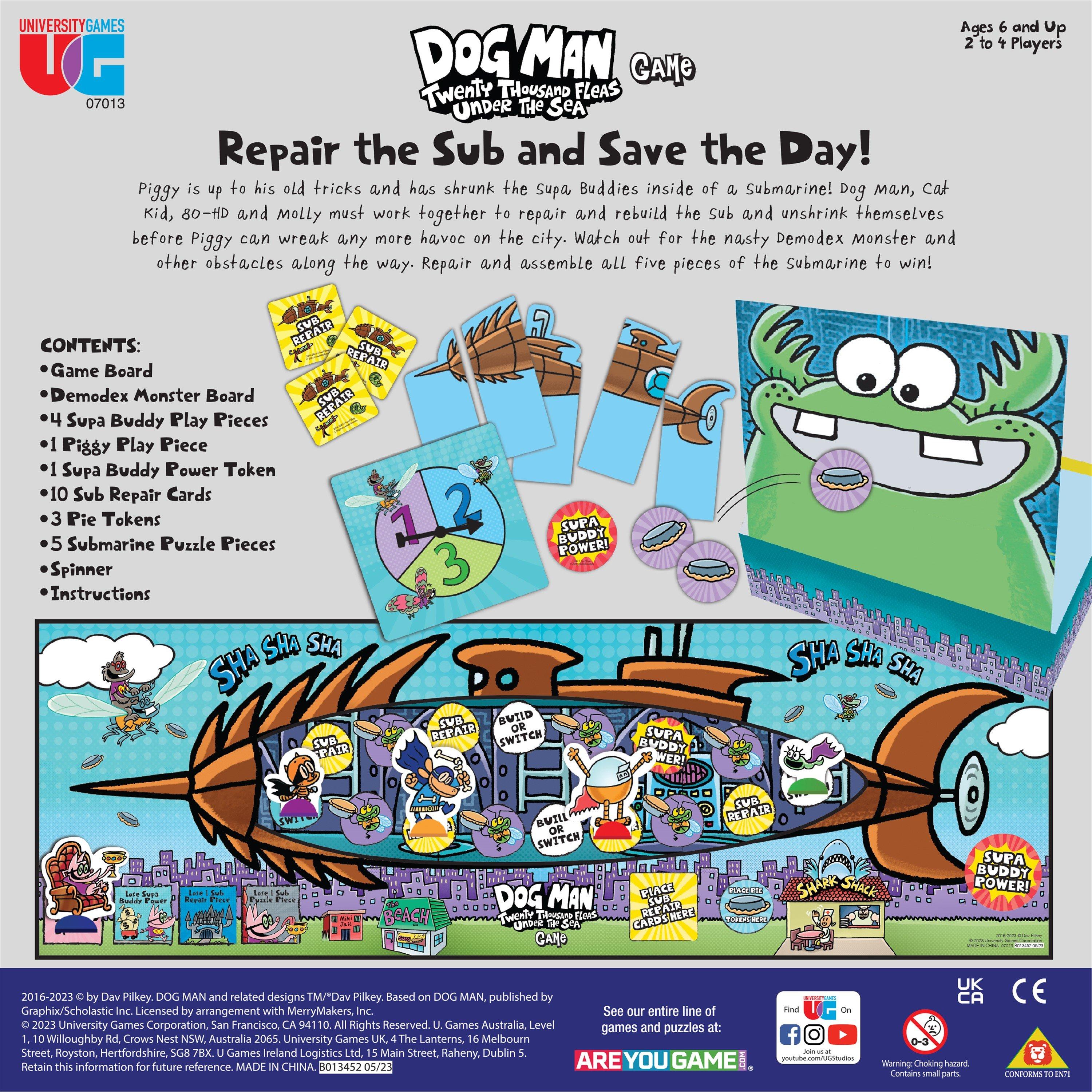 Dog Man - University Games - Dog Man- Twenty Thousand Fleas Under The Sea - Board Game - 2