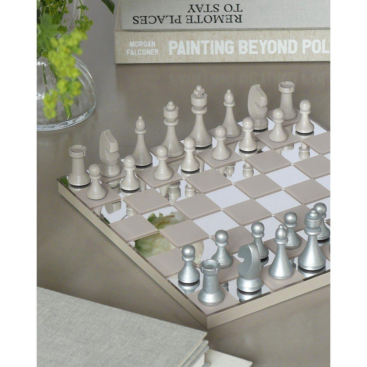 Silver - Printworks - Unisex Classic Art of Chess Mirror Board Game - 7