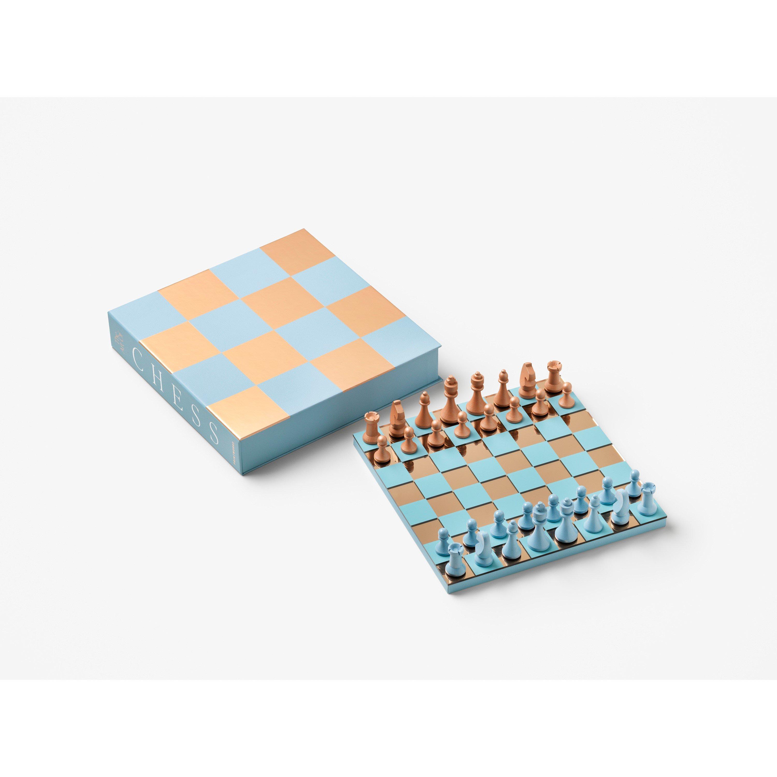 Printworks  Classic Art Of Chess Mirror Board Game - Blue/Copper