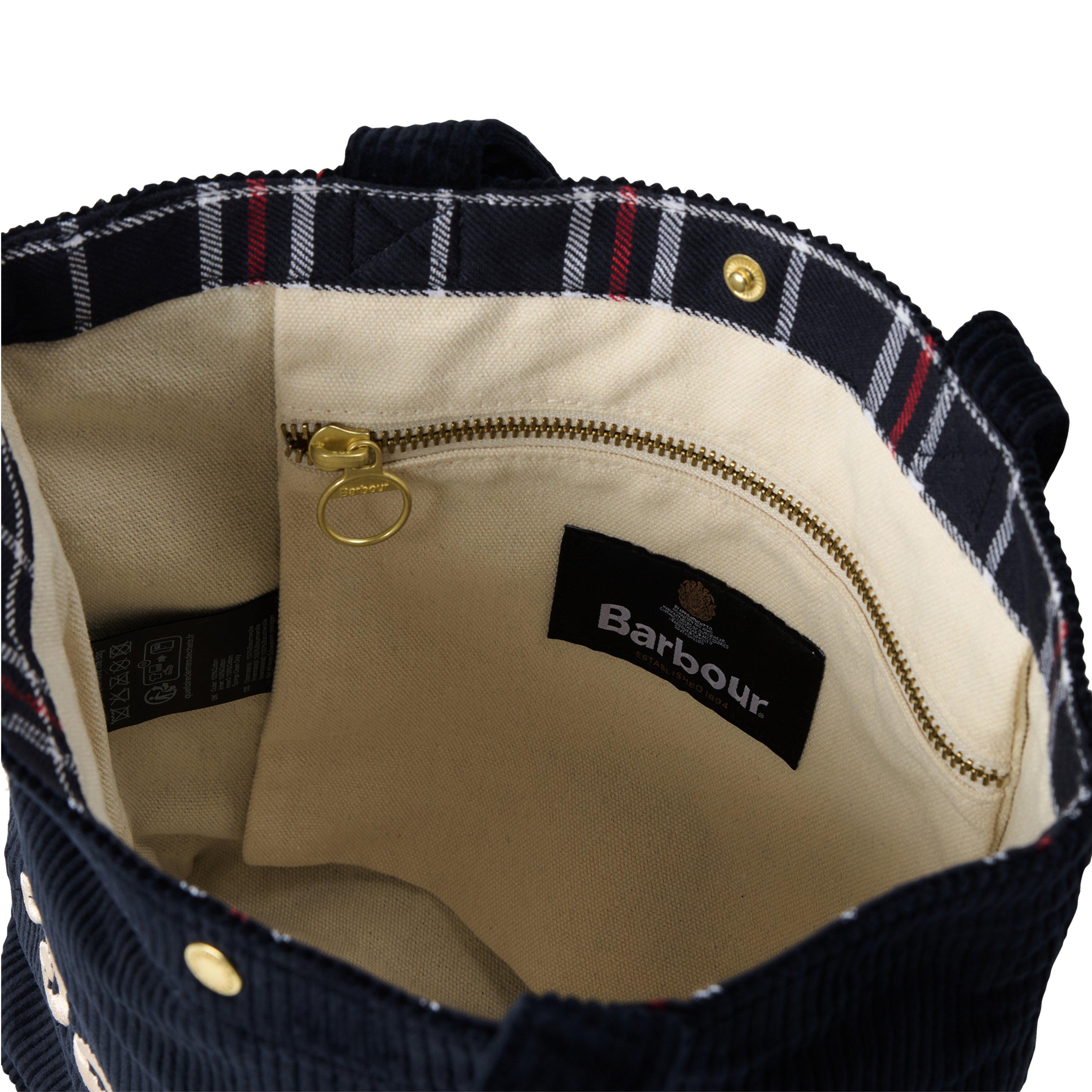 Navy - Barbour - Mini Carrick Cord Tote Bag - 4