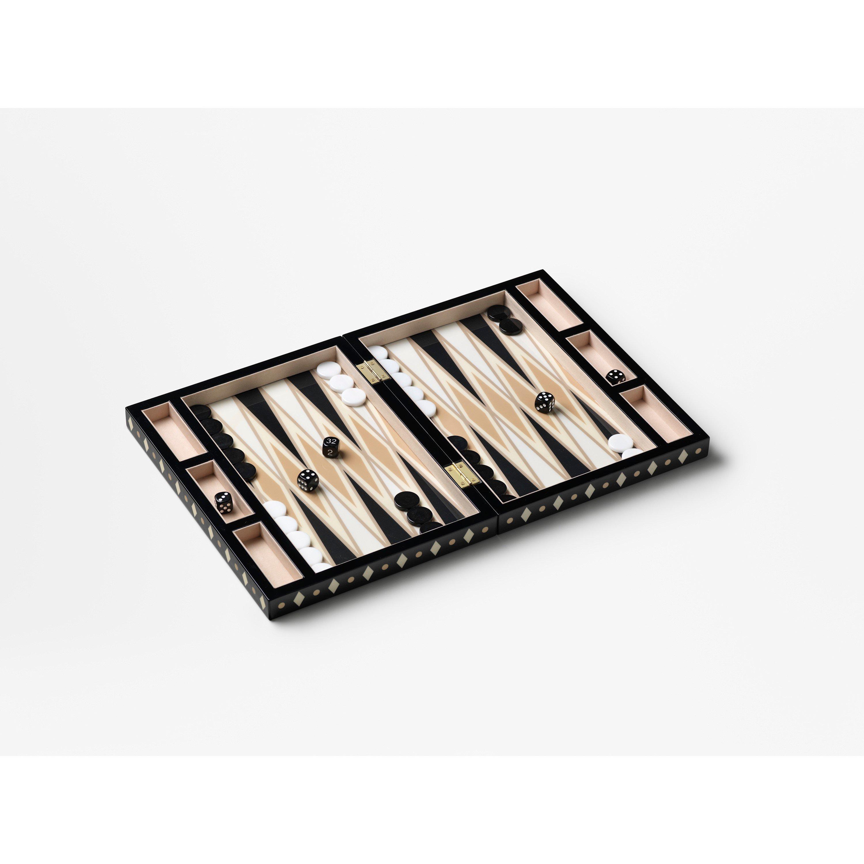 Black - Printworks - Lacquered Backgammon Board Game - 2