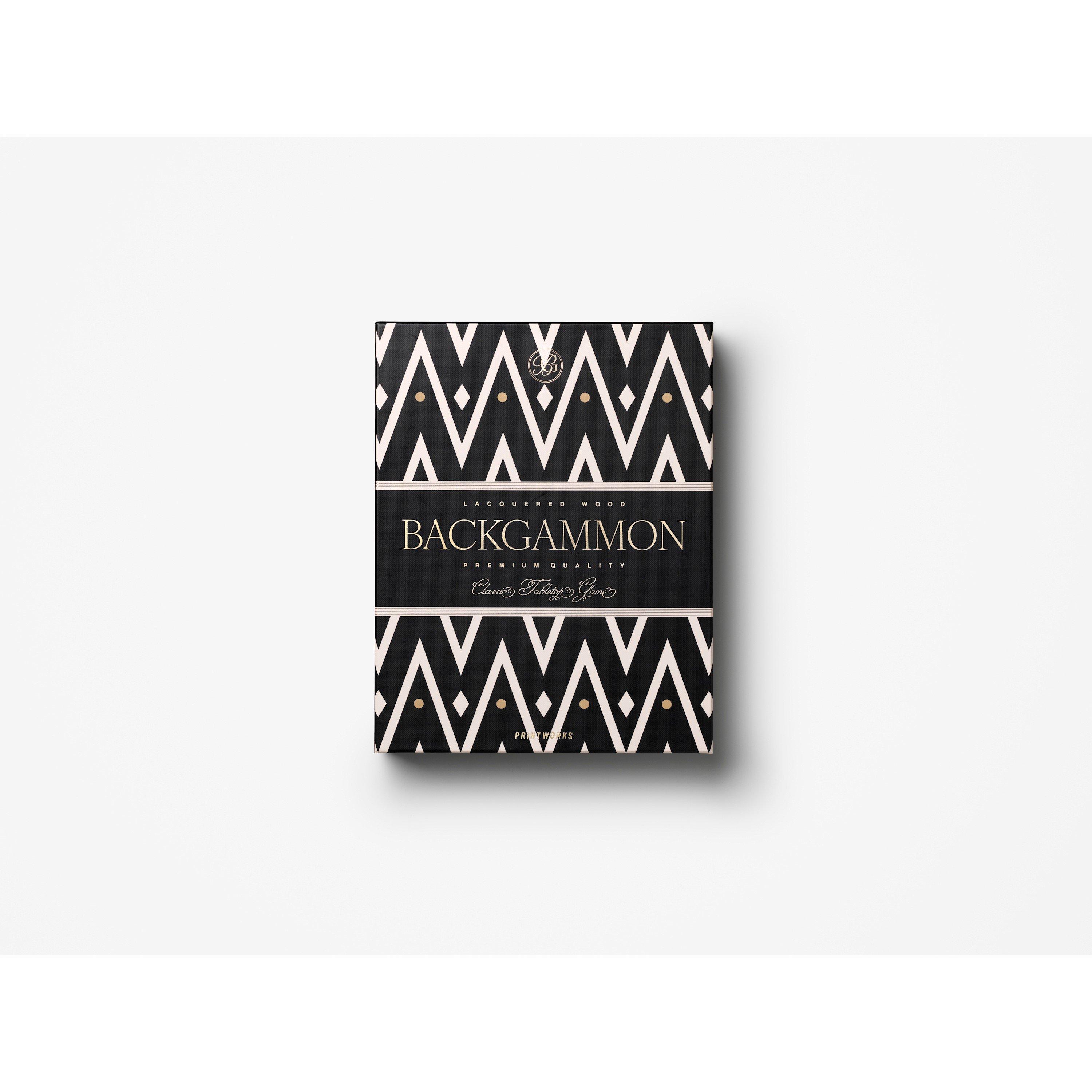 Black - Printworks - Lacquered Backgammon Board Game - 5