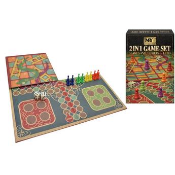 M.Y M.Y 2 In 1 Snakes And Ladders And Ludo Game Set