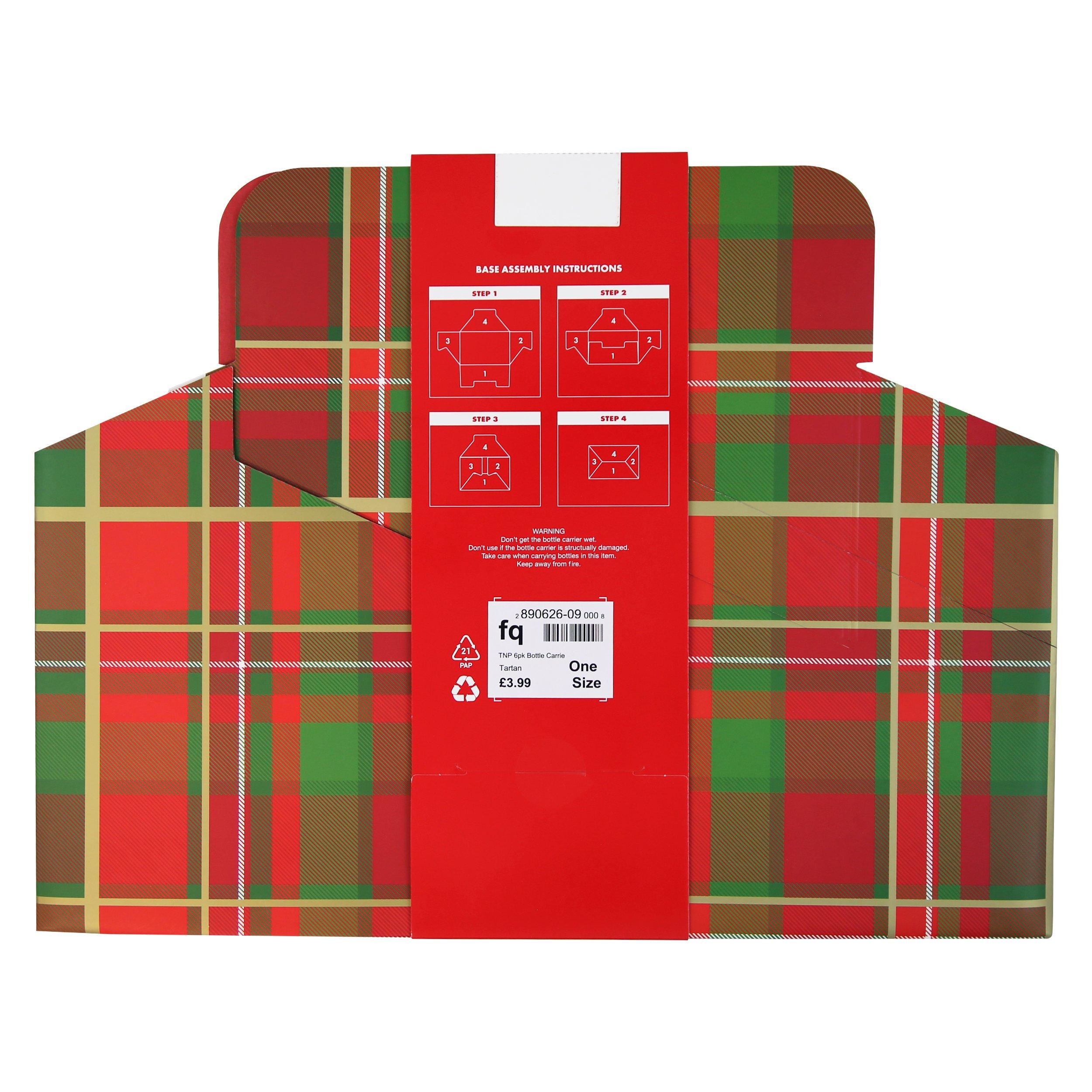 Tartan - North Pole - Adults Christmas Bottle Carrier Novelty Gift - 2