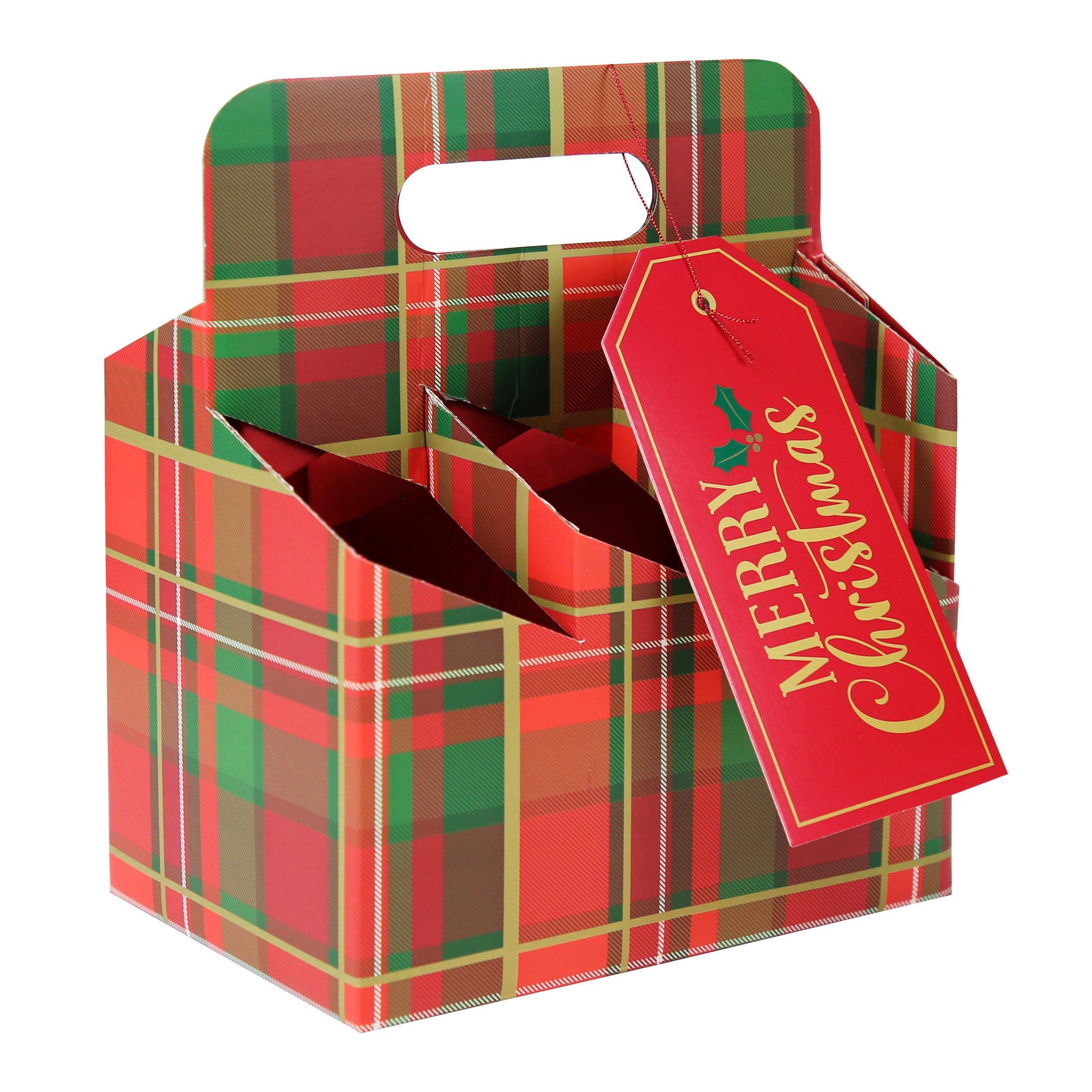 Tartan - North Pole - Adults Christmas Bottle Carrier Novelty Gift - 3