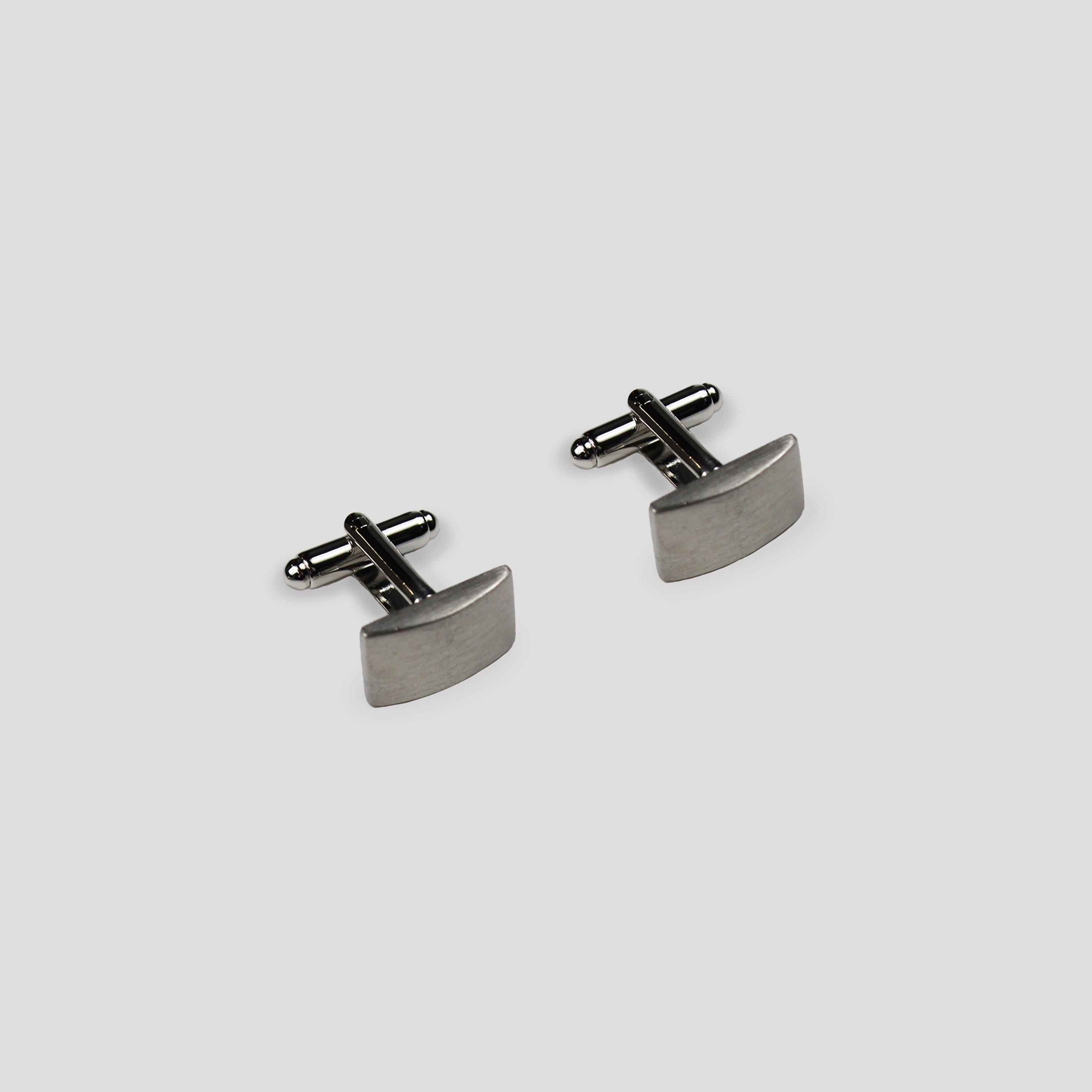 Silver - Twisted Tailor - Brink Rectangle Cufflink - 2