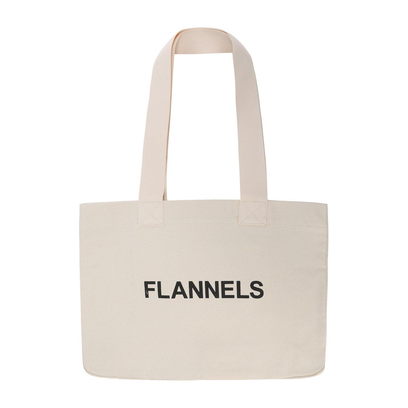 White - Flannels - Canvas Logo Tote Bag - 1