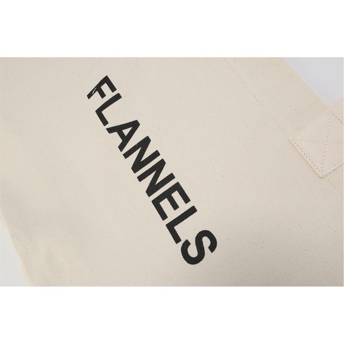 White - Flannels - Canvas Logo Tote Bag - 5