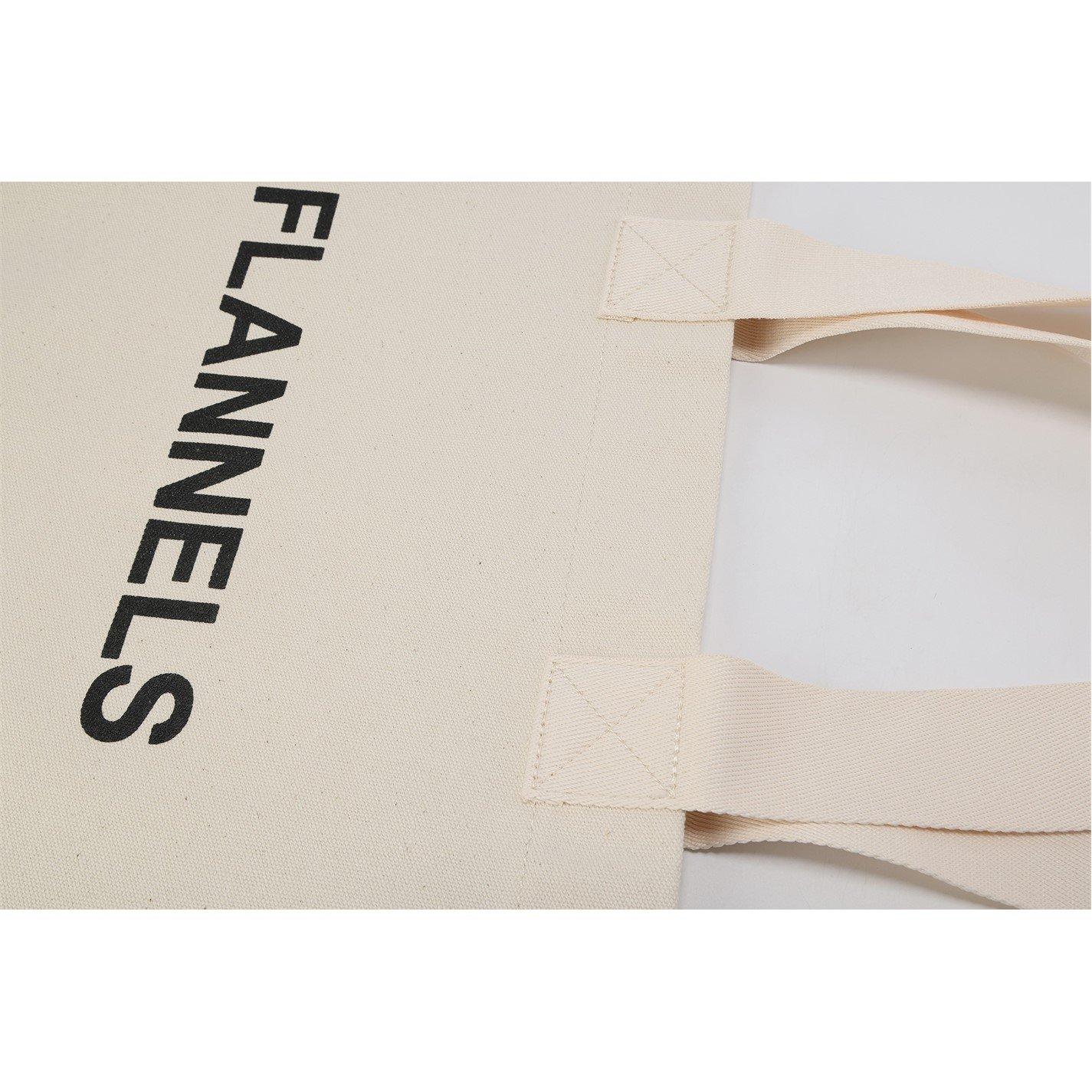 White - Flannels - Canvas Logo Tote Bag - 6