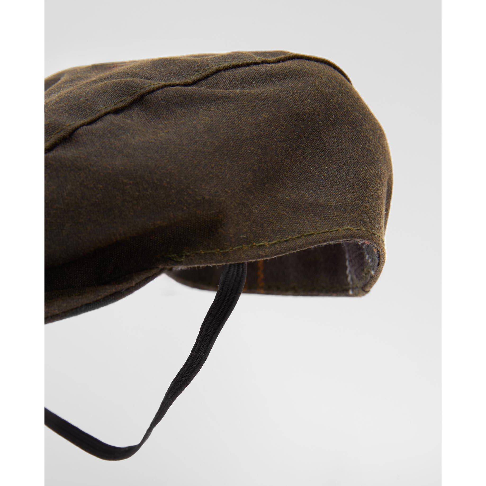 Olive - Barbour - Dog Wax Flat Cap - 4