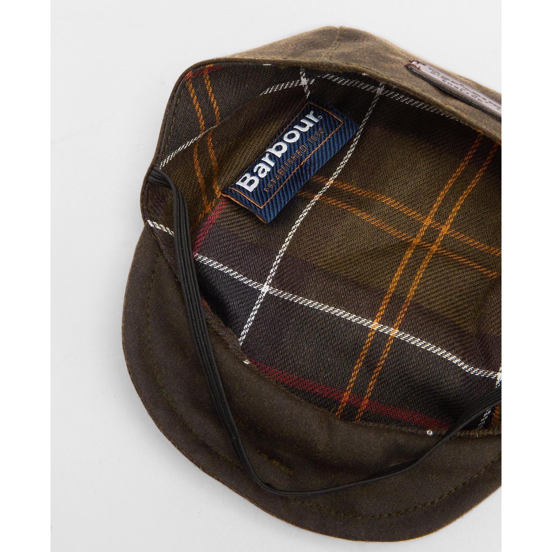Olive - Barbour - Dog Wax Flat Cap - 6