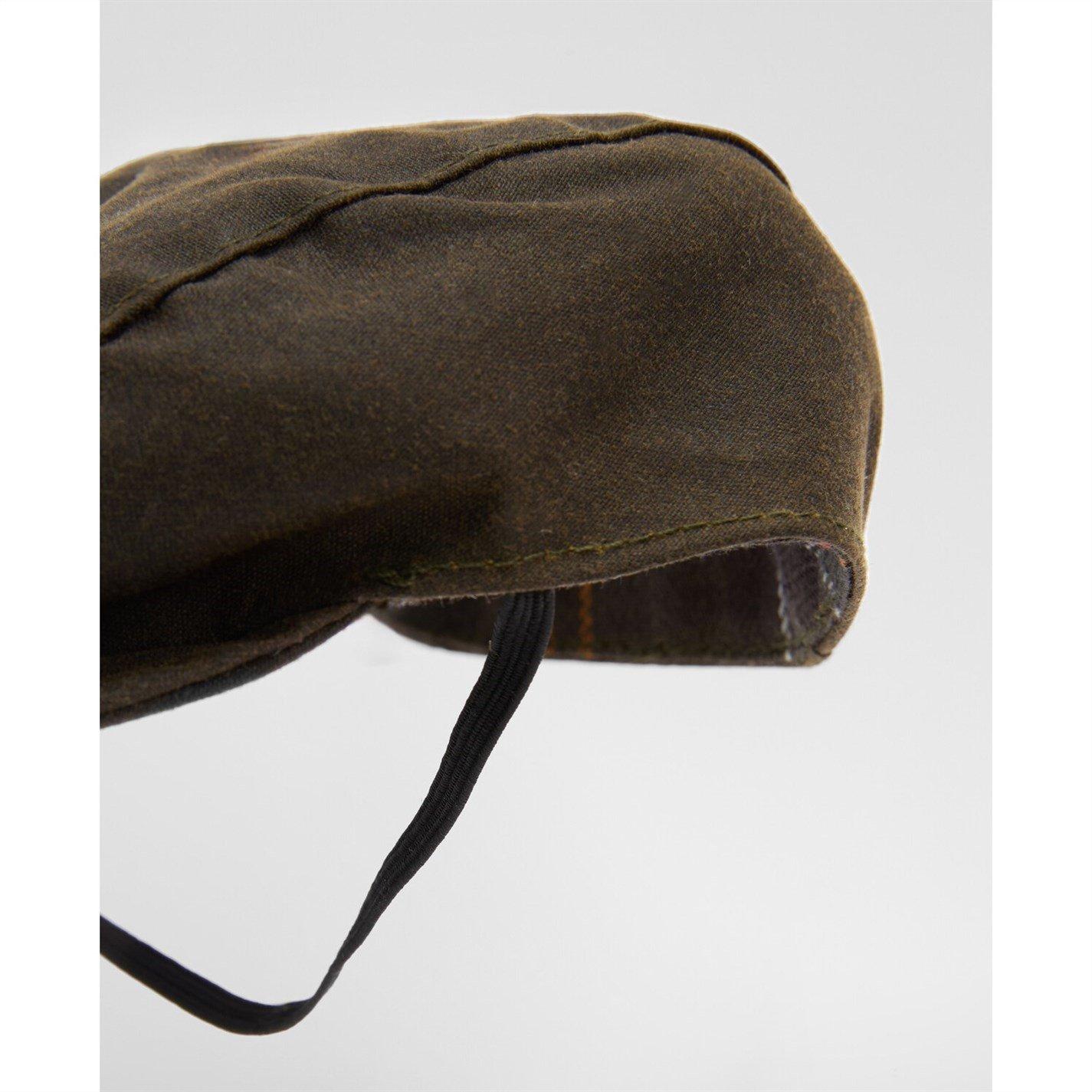 Olive - Barbour - Dog Wax Flat Cap - 7