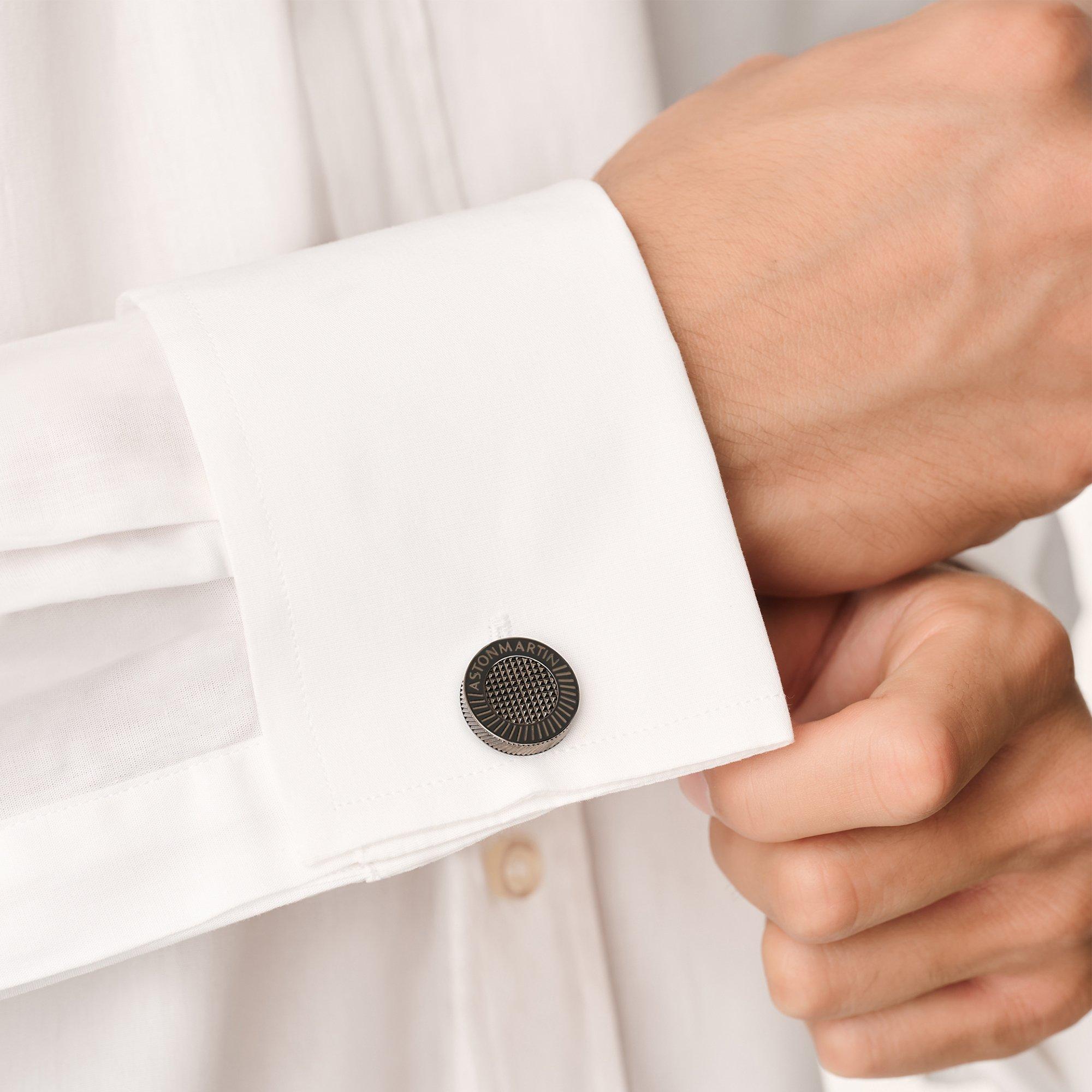 Grey - Aston Martin - Men's AMR Signet Cufflinks - 2