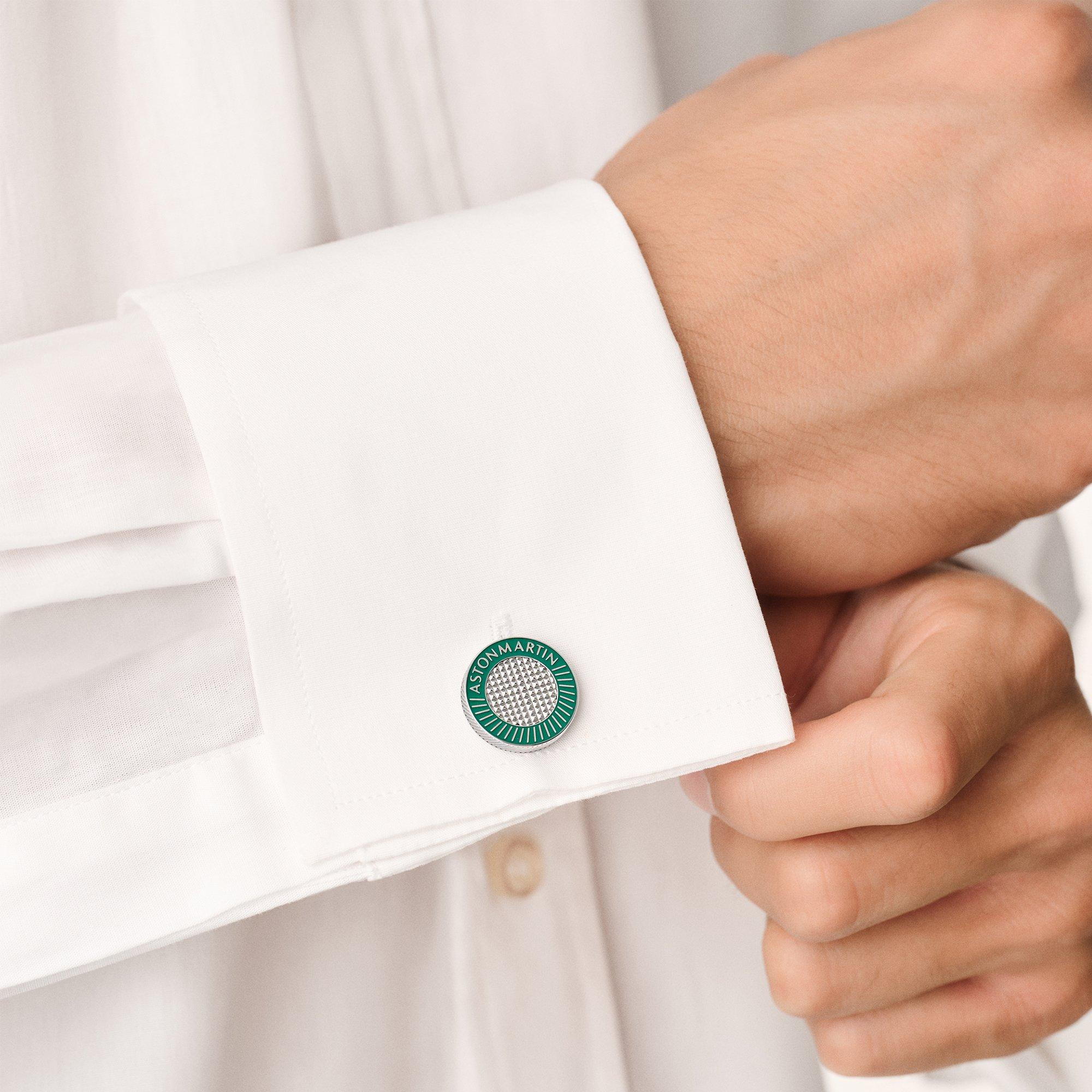 Silver - Aston Martin - Men's AMR Signet Cufflinks - 2
