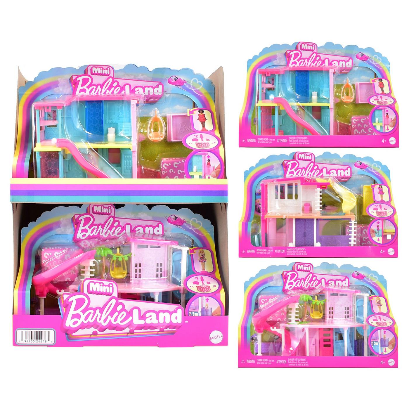 Barbie Mini BarbieLand - Set Natale con 2 Mini Bambole a Tema Festivo e 3 Mini Bambole, Include Mini Chalet, motoslitta e Pista di Pattinaggio, Giocattolo per Bambini, 4+ Anni, JGW15 Barbie Mini BarbieLand - Set Natale con 2 Mini Bambole a Tema Festivo e 3 Mini Bambole, Include Mini Chalet, motoslitta e Pista di Pattinaggio, Giocattolo per Bambini, 4+ Anni, JGW15