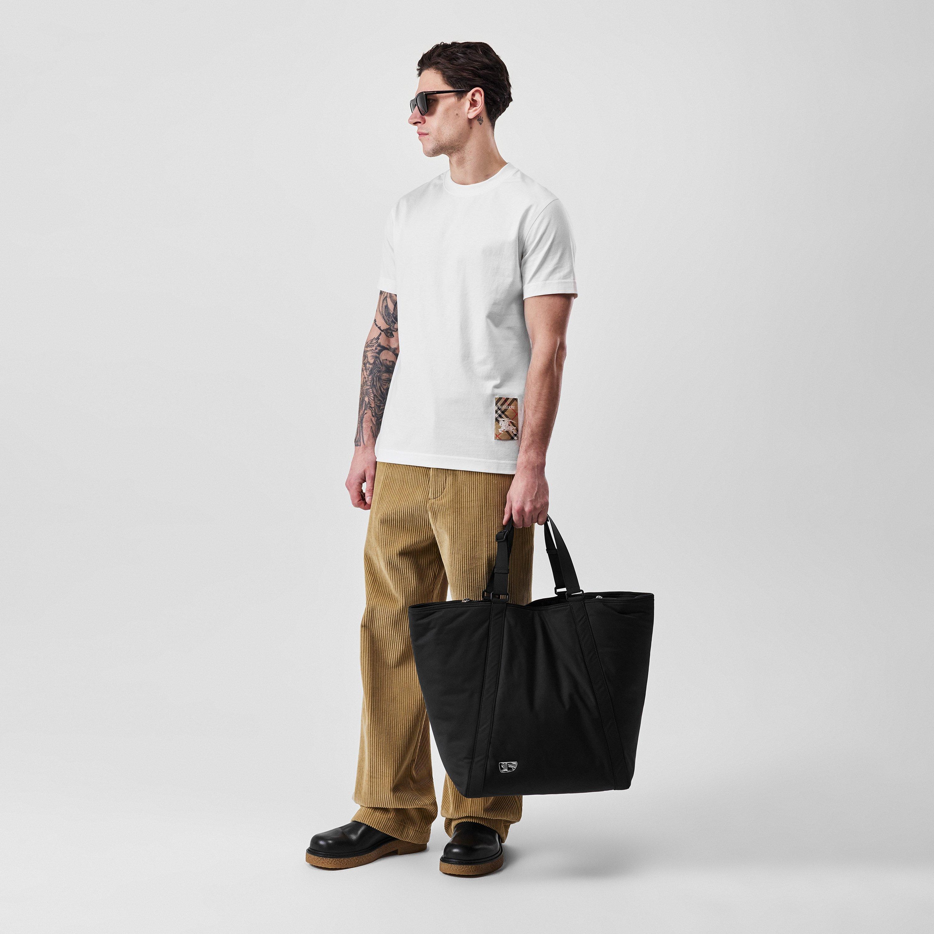 Black - Burberry - Men's Shield Tote Bag - 6