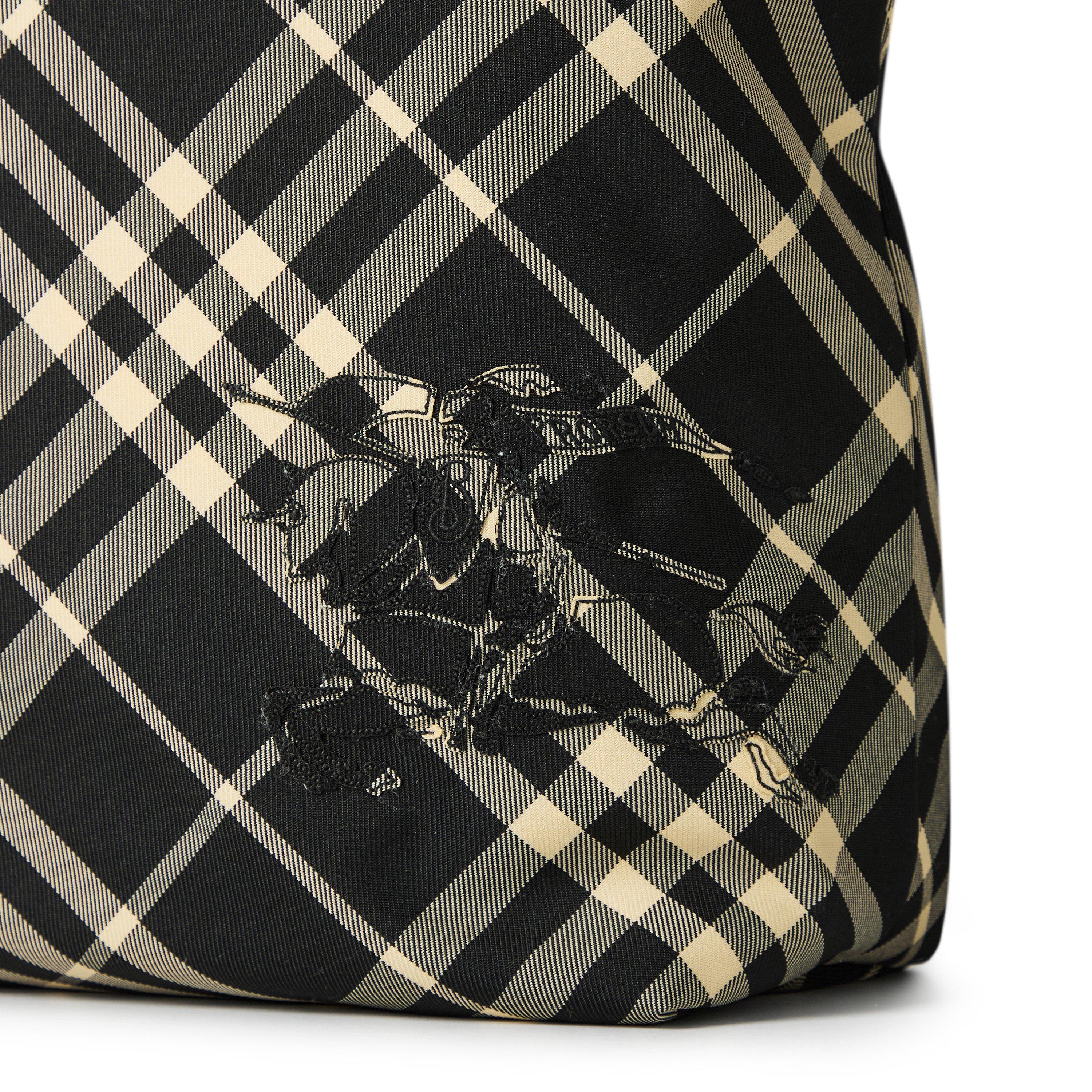 Black/Calico - Burberry - Medium Check Tote Bag - 4