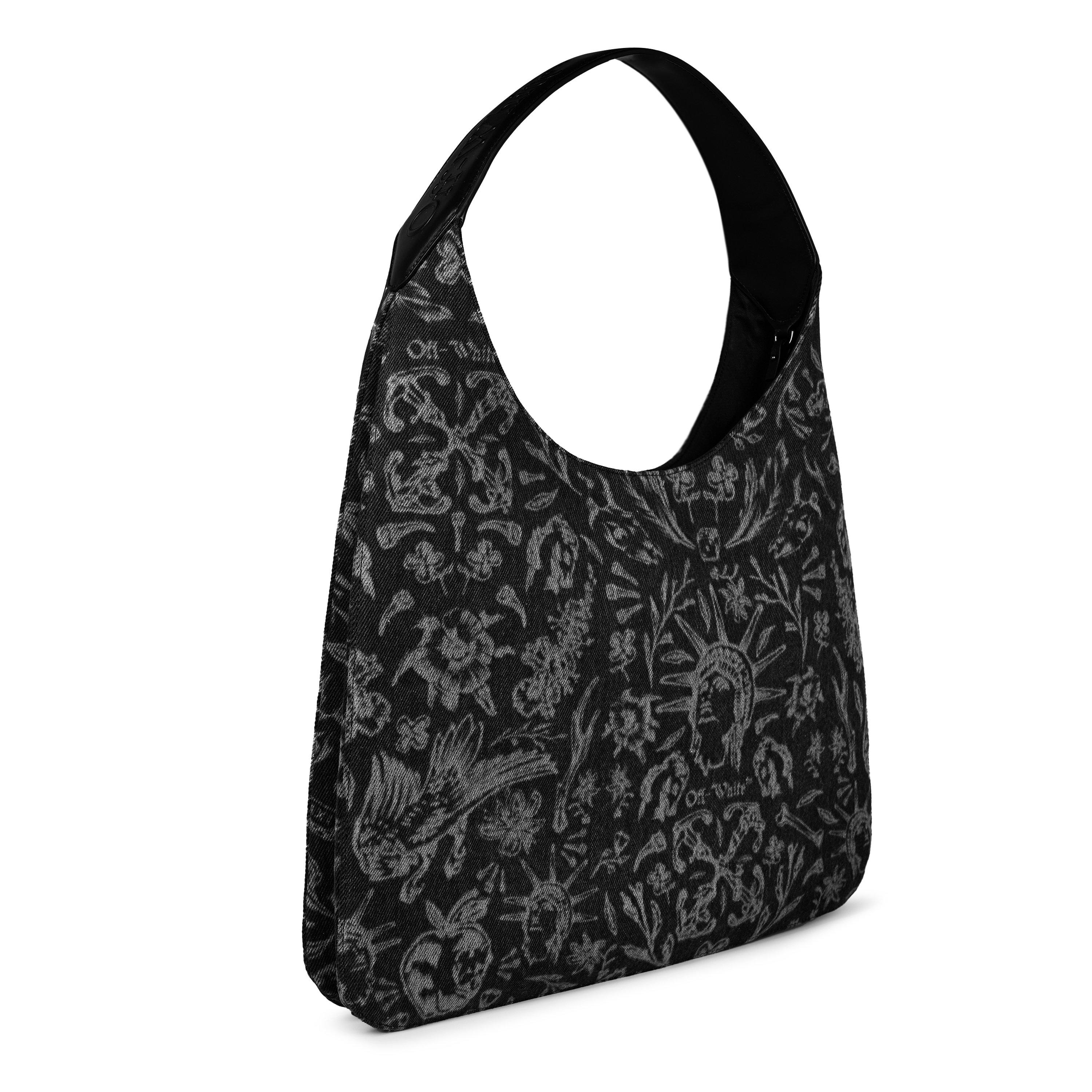 Black/White - Off White - Men's Metropolitan Tattoo Print Tote Bag - 2