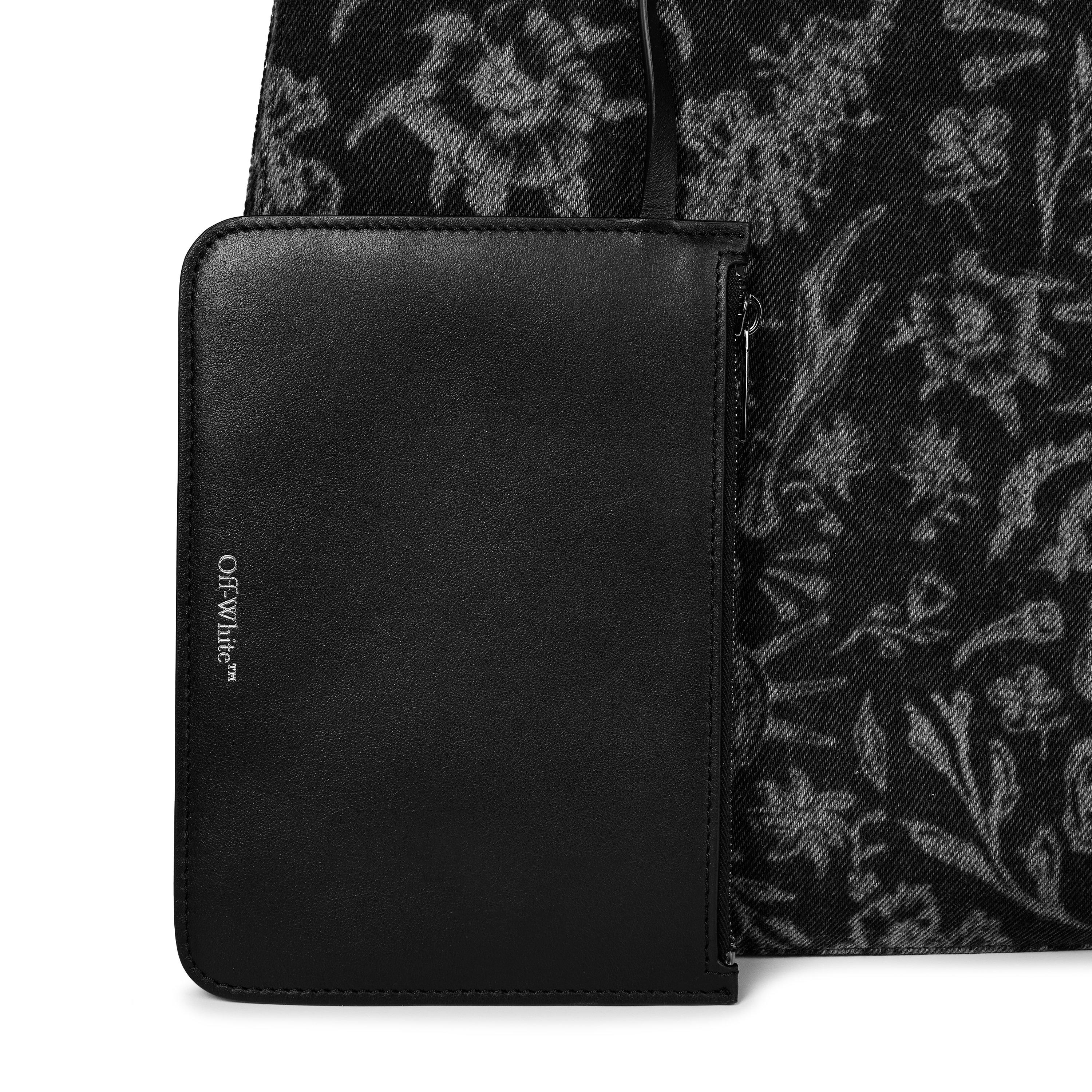 Black/White - Off White - Men's Metropolitan Tattoo Print Tote Bag - 3