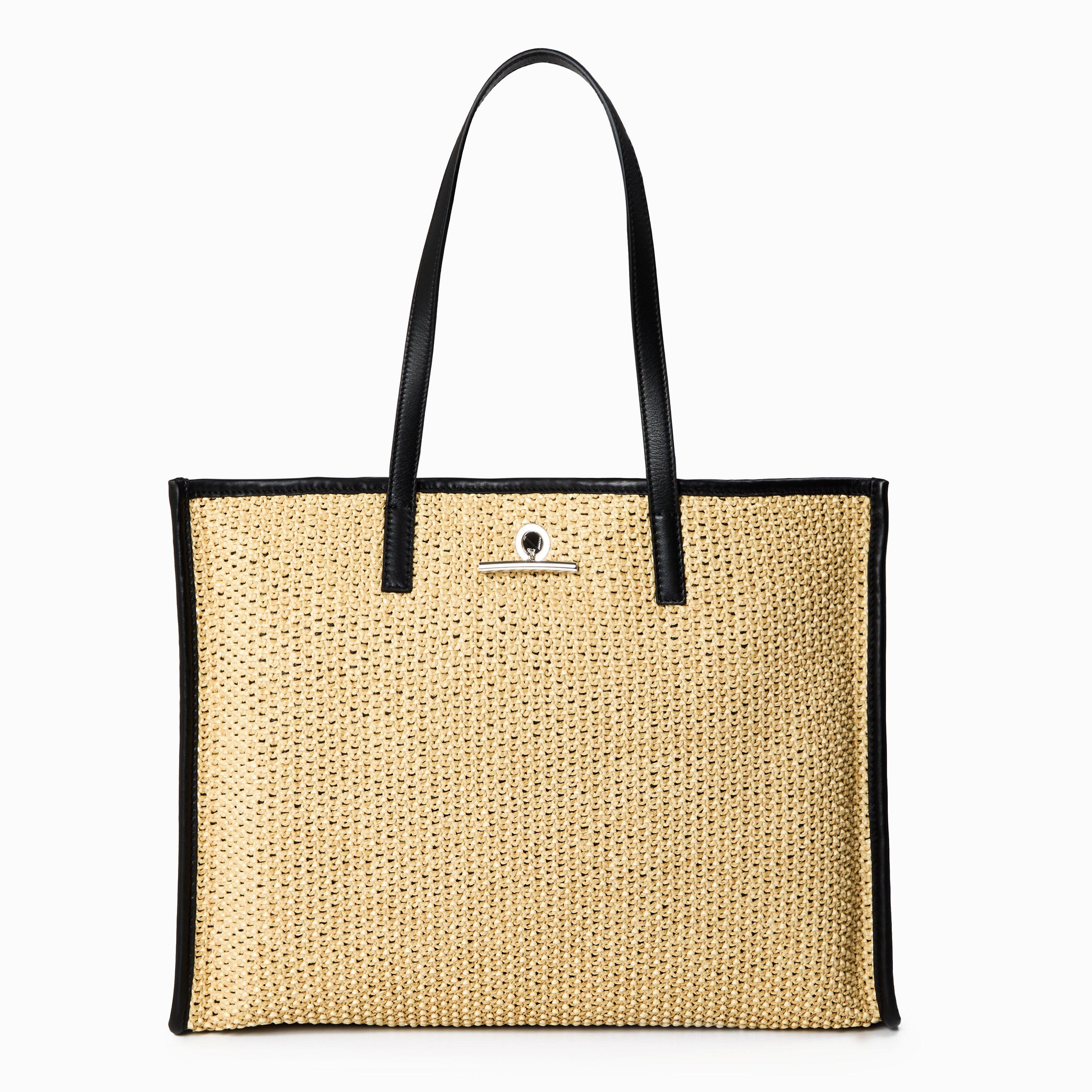 Alexander McQueen Adults Alex Pendant Tote Bag - Nat/Blk/Silver