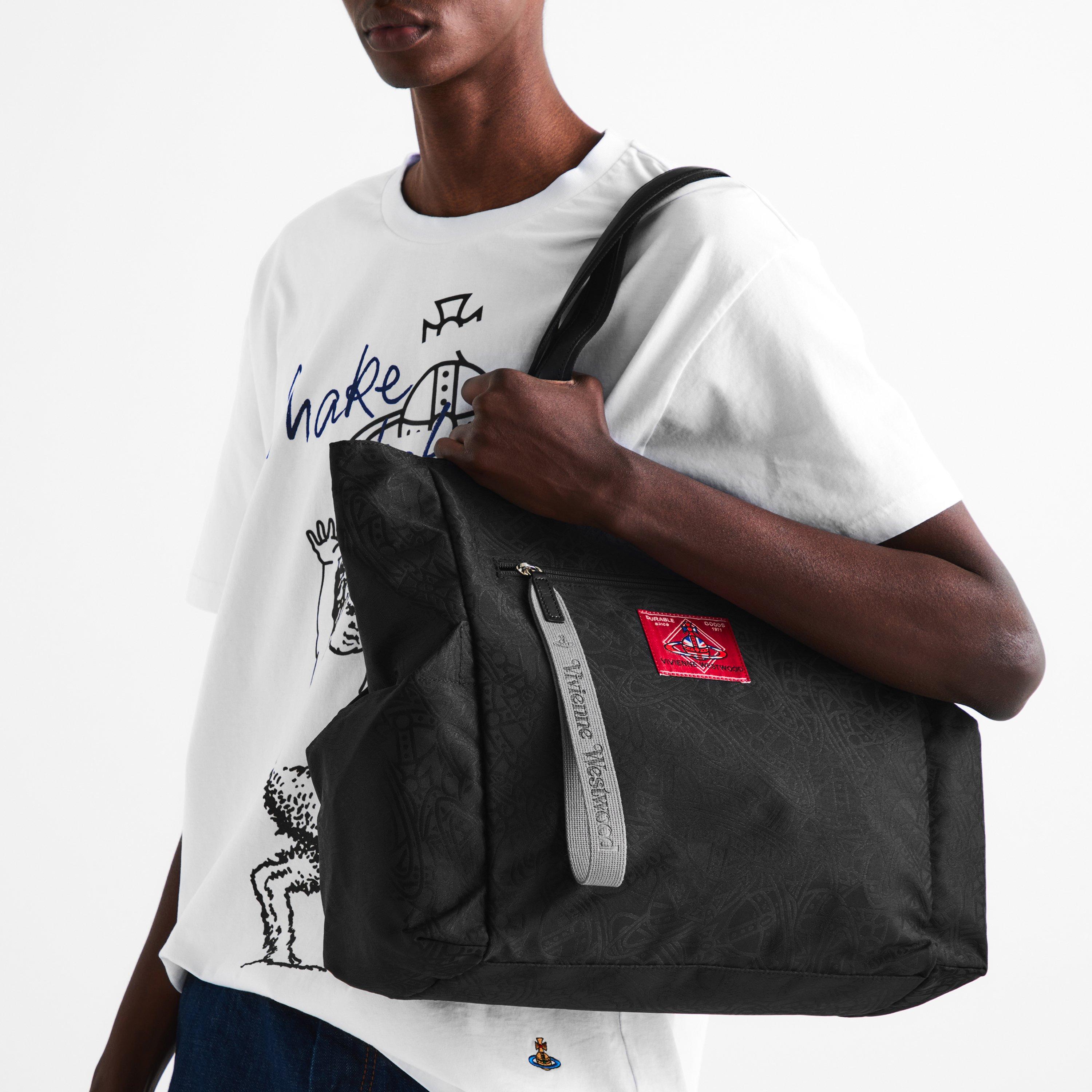 Red/Black - Vivienne Westwood - Mens Henry Medium Woven Tote Bag - 3