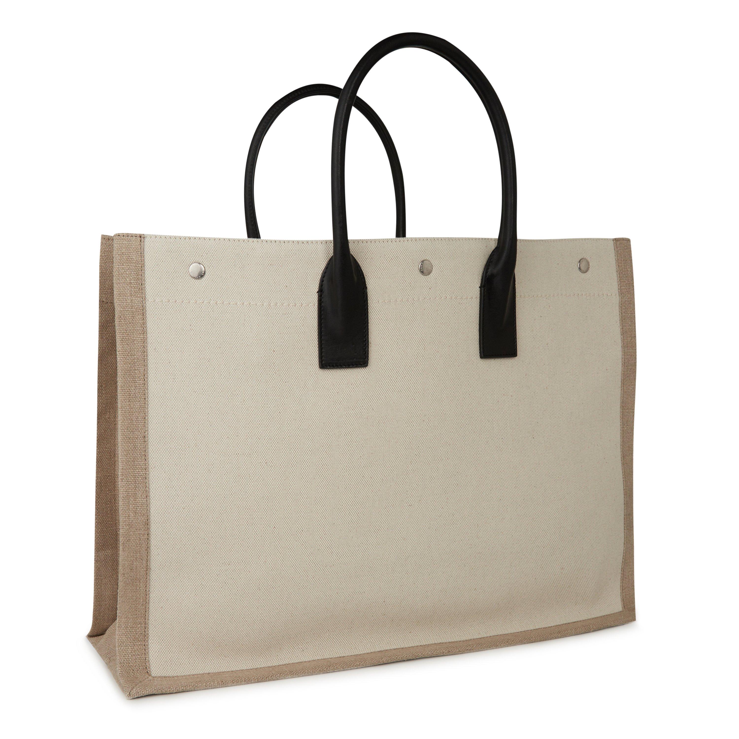 Nero/Naturale - Saint Laurent - Large Rive Gauche Large Tote Bag - 4
