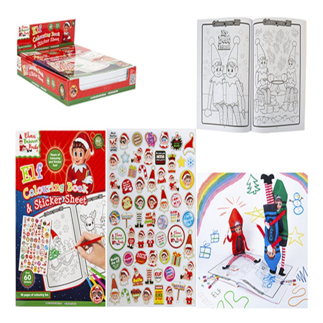 Multi - Elves Behaving Badly - Kids Christmas Coloring Book Novelty Gift