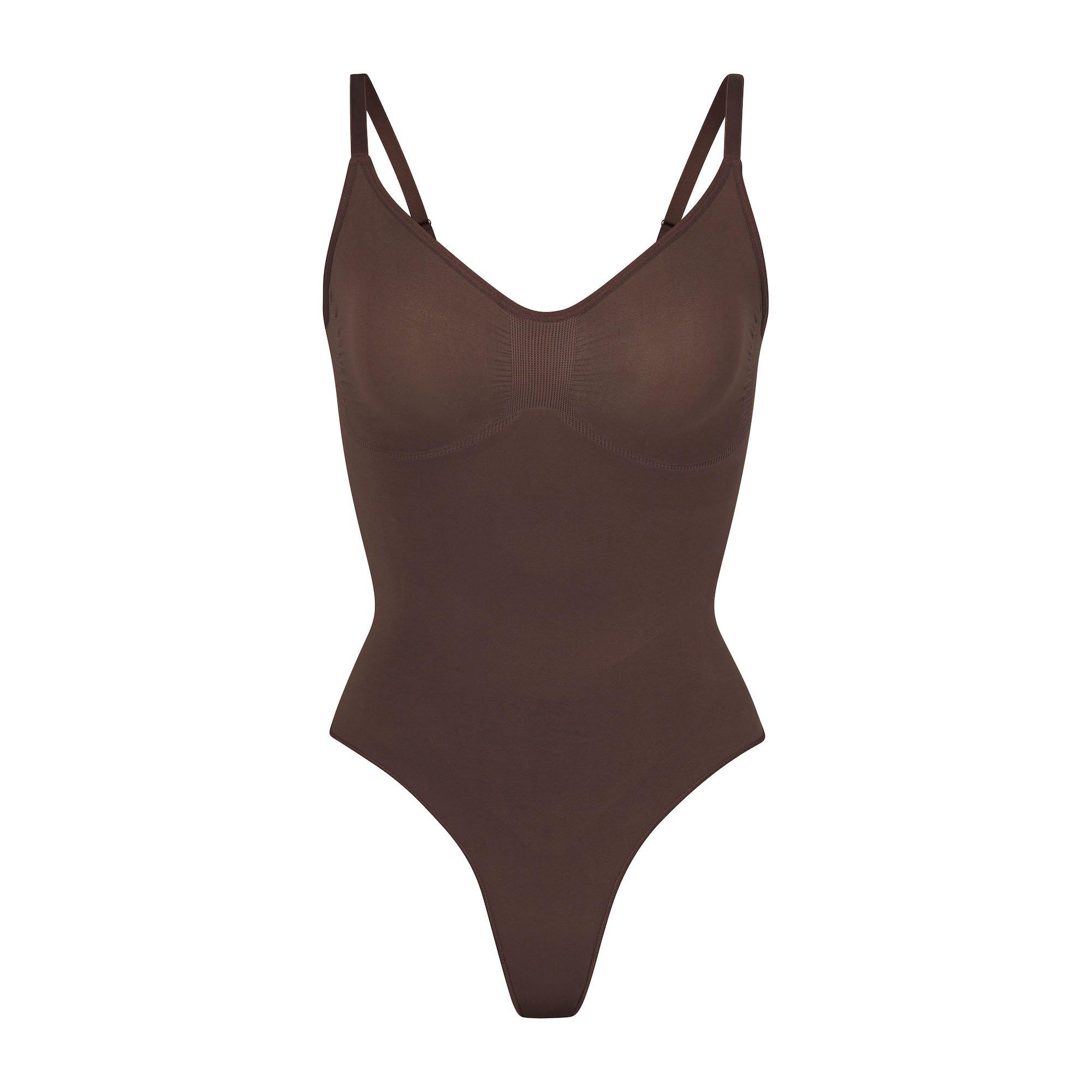 SKIMS Womens Seamless Sculpt Thong Bodysuit - Cocoa - Size 22 (4XL)