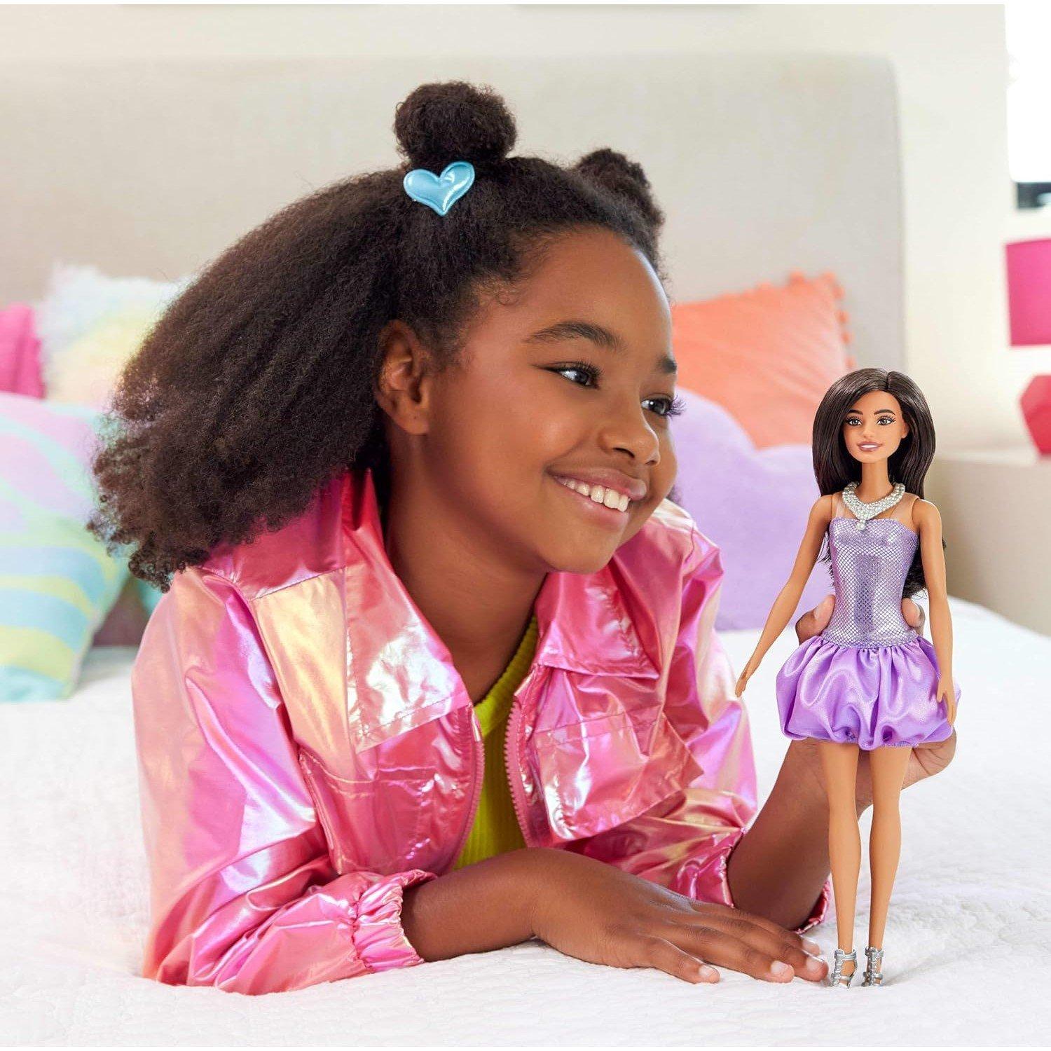 Purple Dress - Barbie - Fashionistas Doll with Sequined Purple Dress - 2