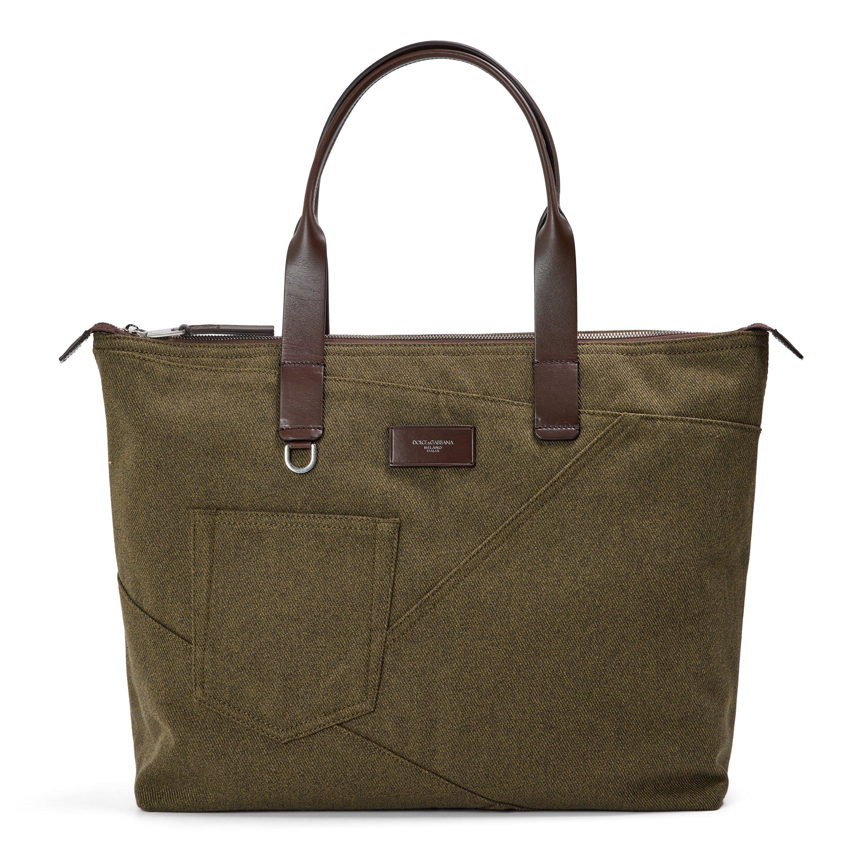 Dolce and Gabbana Men's Tote Bag - Green/Brown