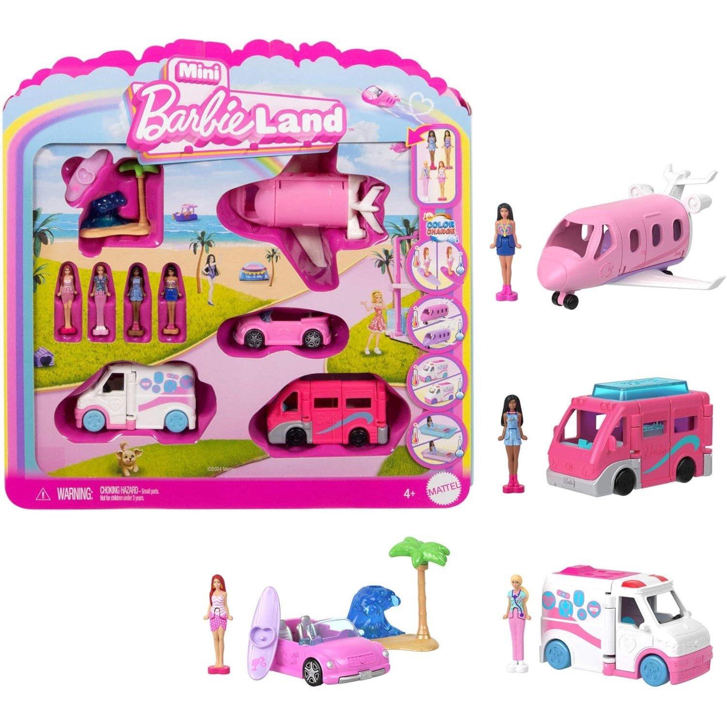 4pk - Barbie - Mini Barbie Land 4-Pack Doll & Toy Vehicle Set - 2