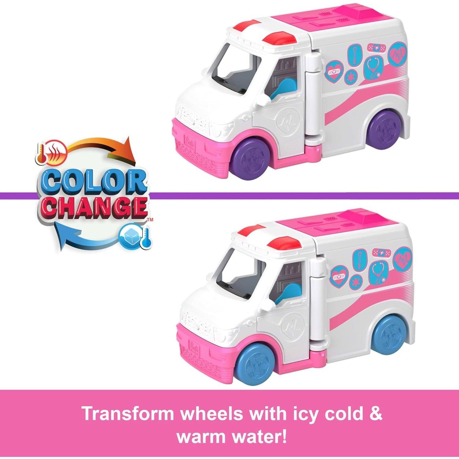4pk - Barbie - Mini Barbie Land 4-Pack Doll & Toy Vehicle Set - 4