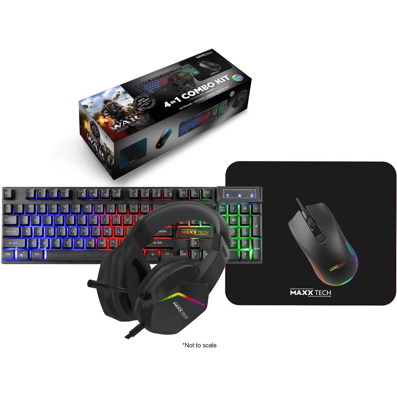 Maxx Tech  Pc 4 In 1 Combo + Men Of Wars Game - Pc (Xbox+Ps)