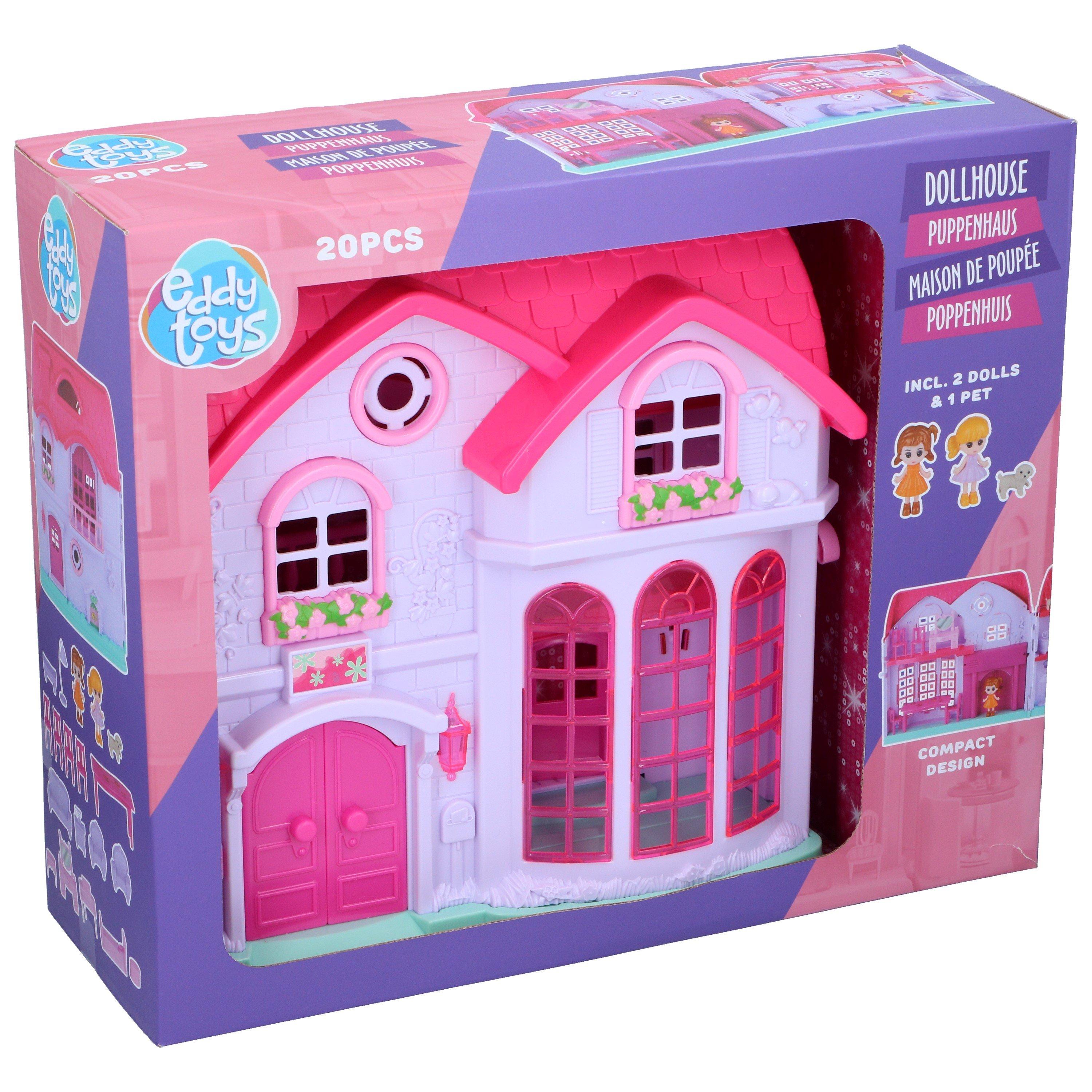 Pink - Eddy Toys - 20 Piece Doll House Playset - 2