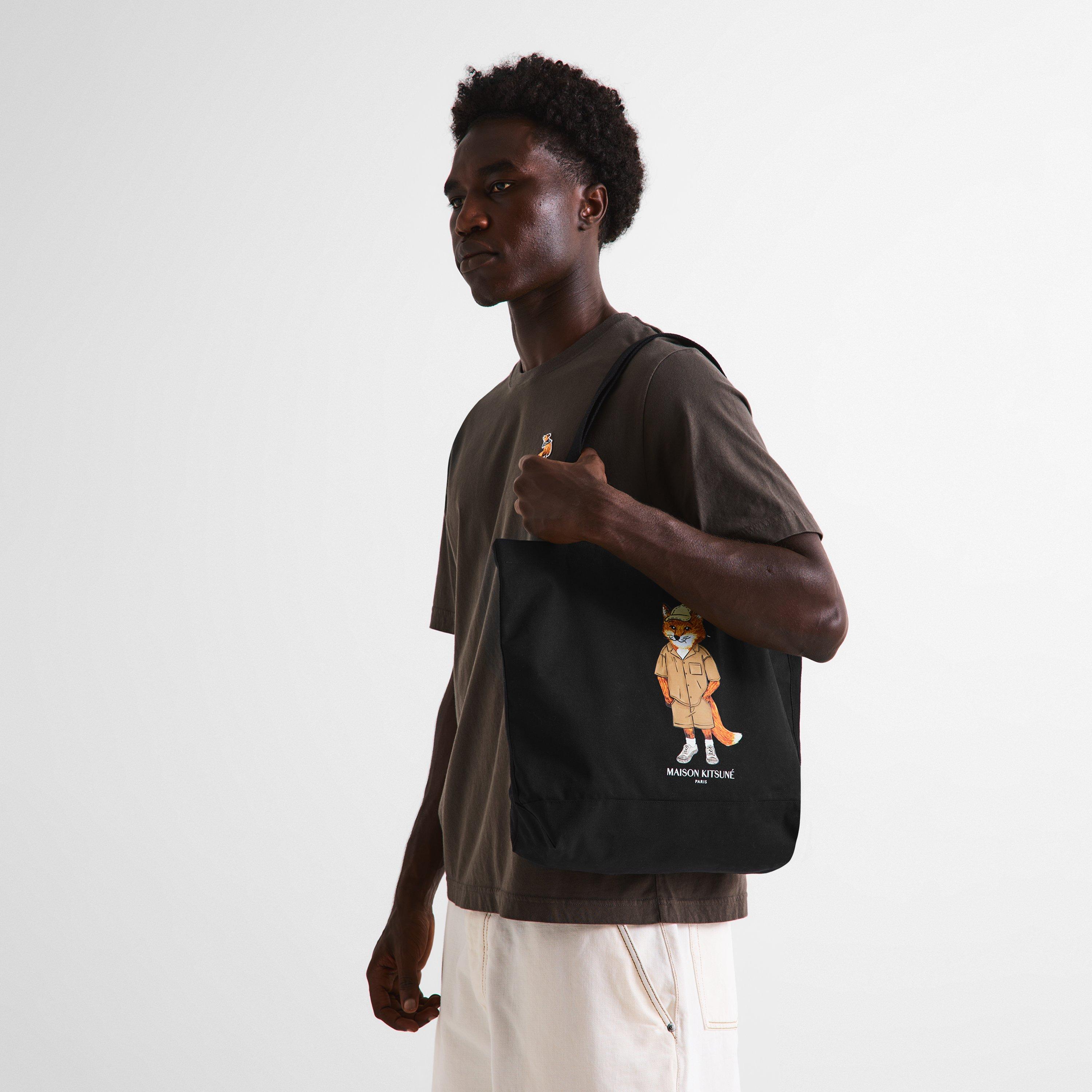 Black - Maison Kitsune - Men's Dressed Fox Tote Bag - 3