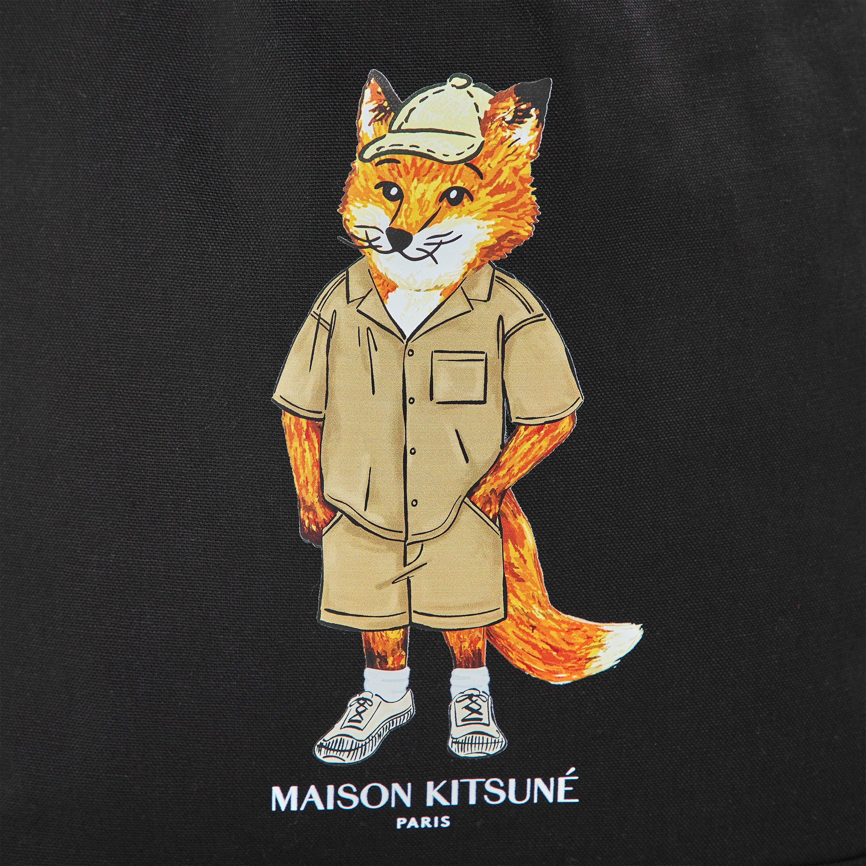Black - Maison Kitsune - Men's Dressed Fox Tote Bag - 3