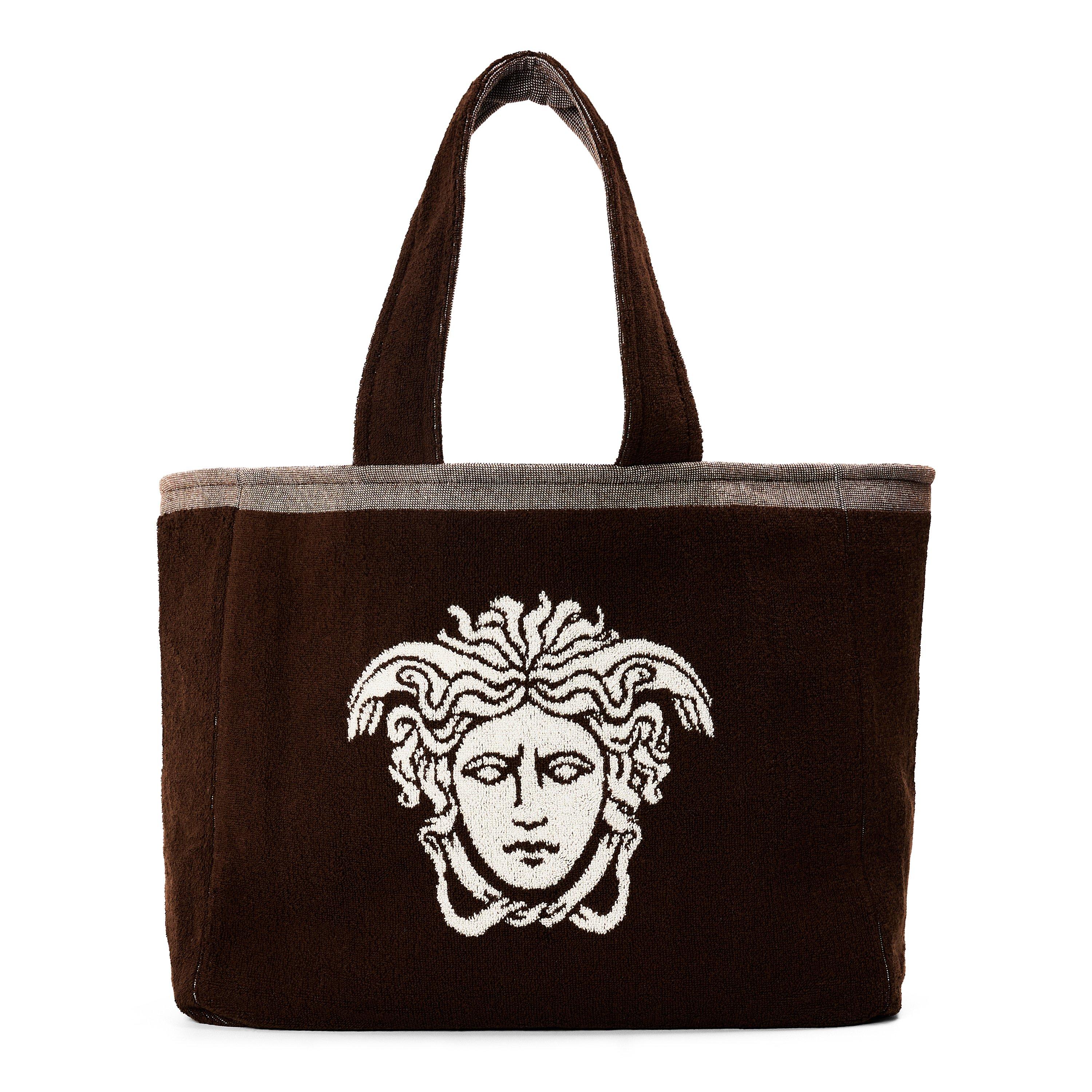 Versace Home Womens Jacquard Tote Bag - Brown