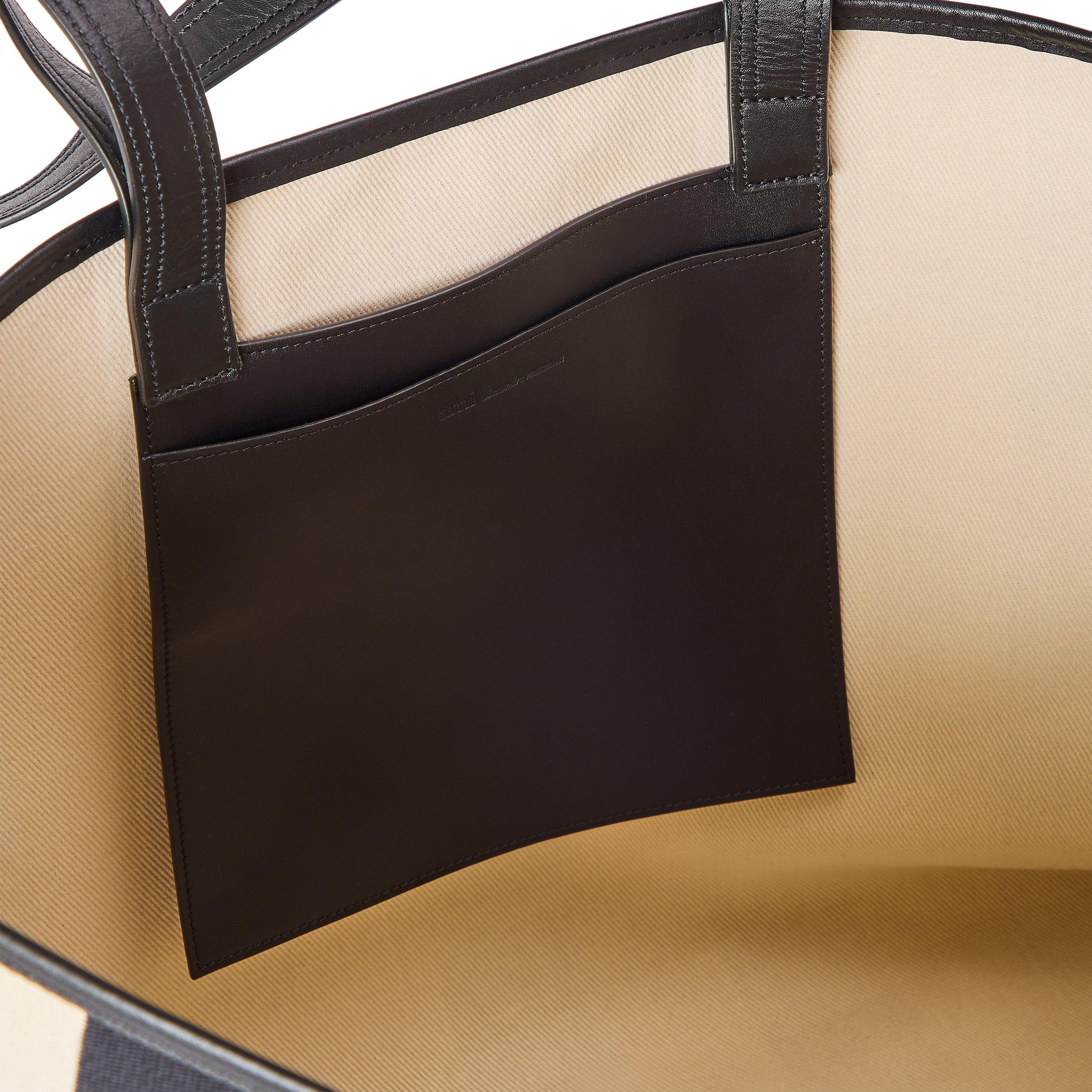 Blanc/Noir - Ami Paris - Women's Shopper Tote Bag - 4