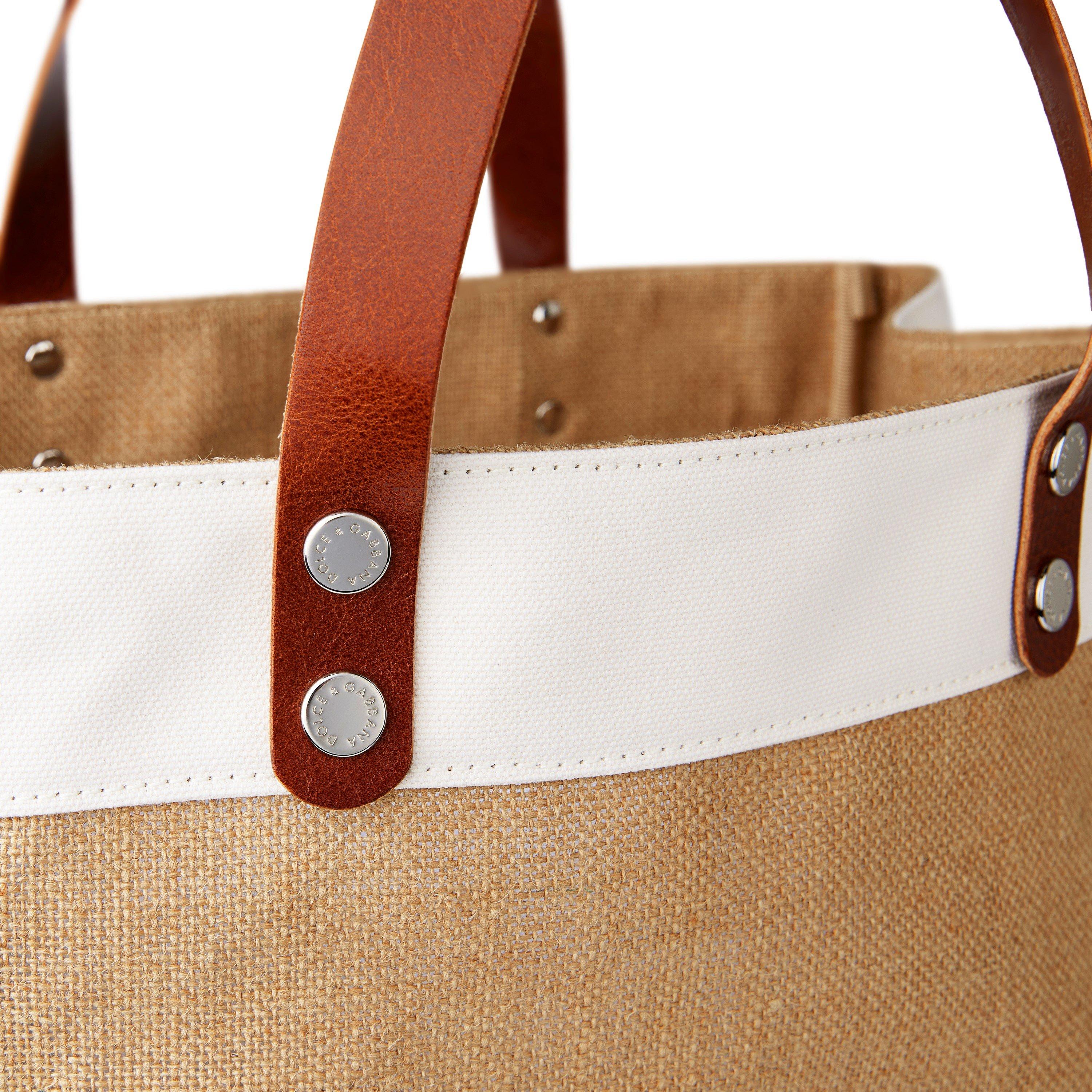 Beige - Dolce and Gabbana - Printed Jute Shopper - 4