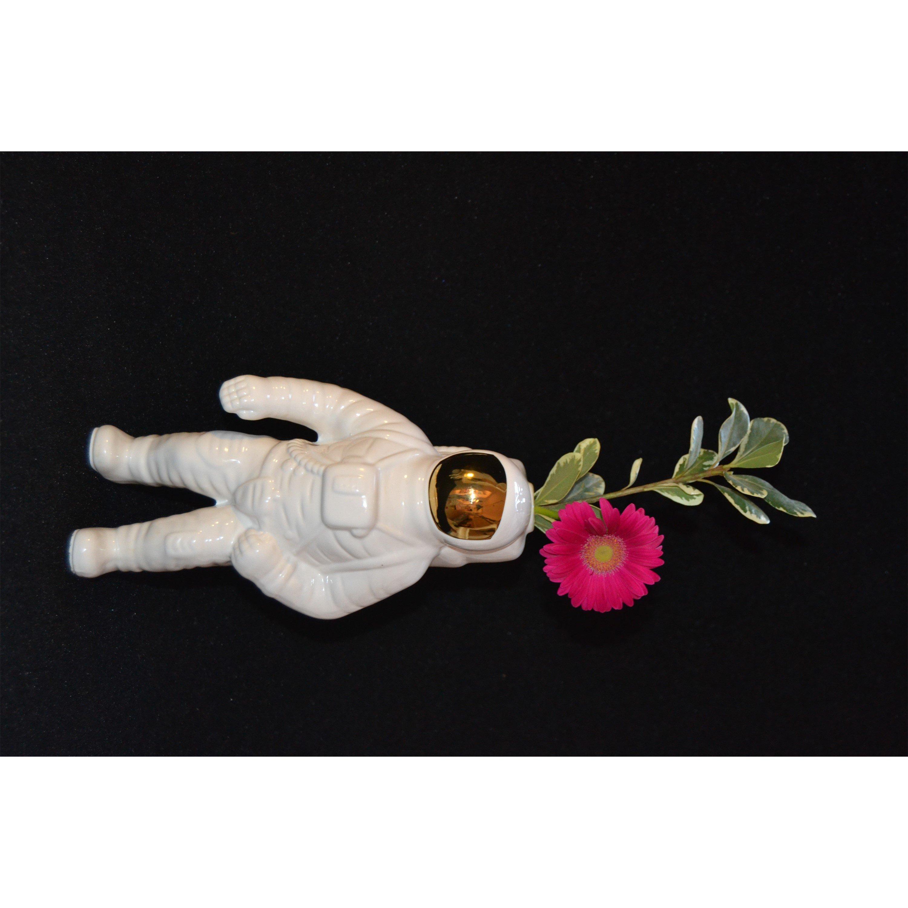 White/Gold - Diesel Living with Seletti - Cosmic Porcelain Starman Vase - 2