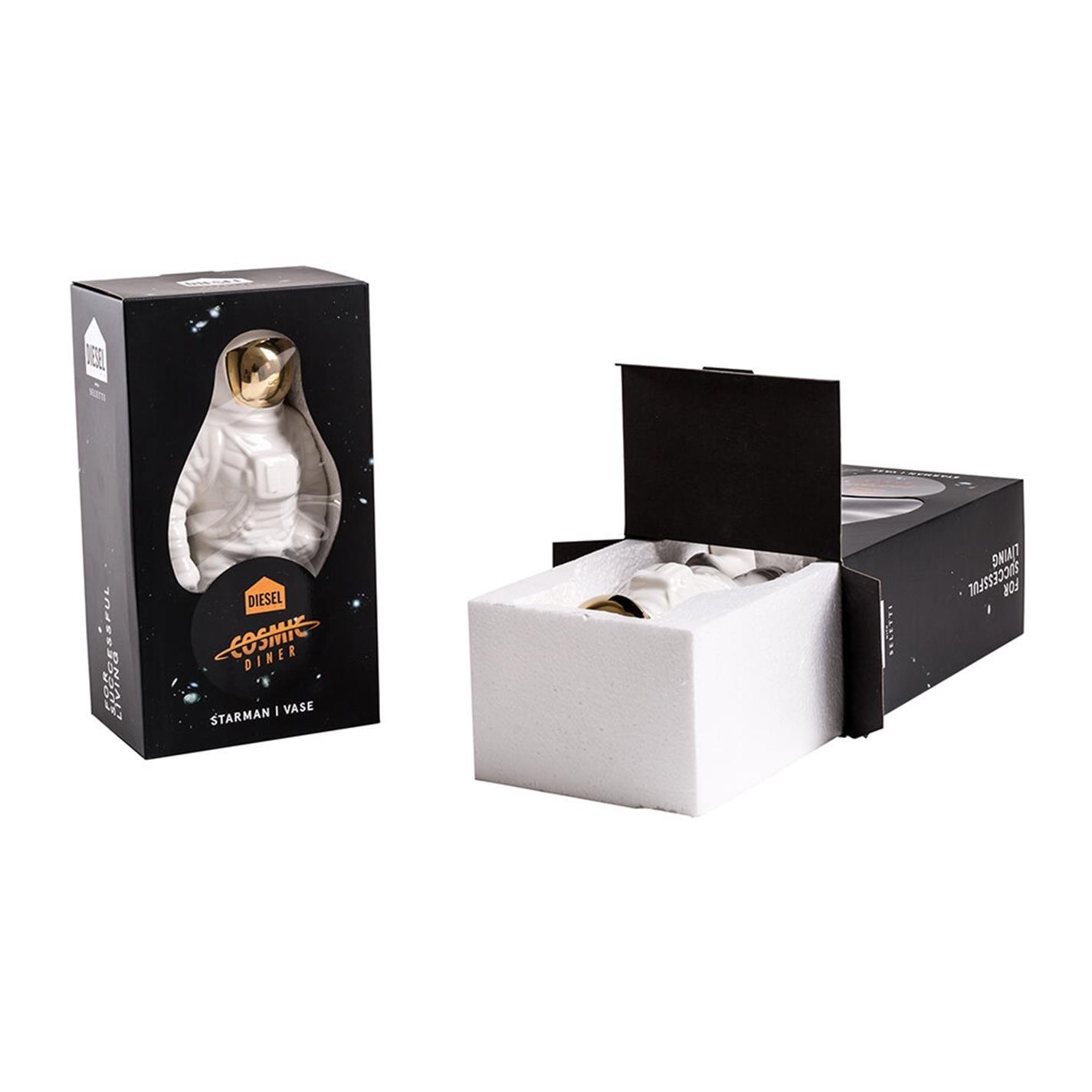 White/Gold - Diesel Living with Seletti - Cosmic Porcelain Starman Vase - 13