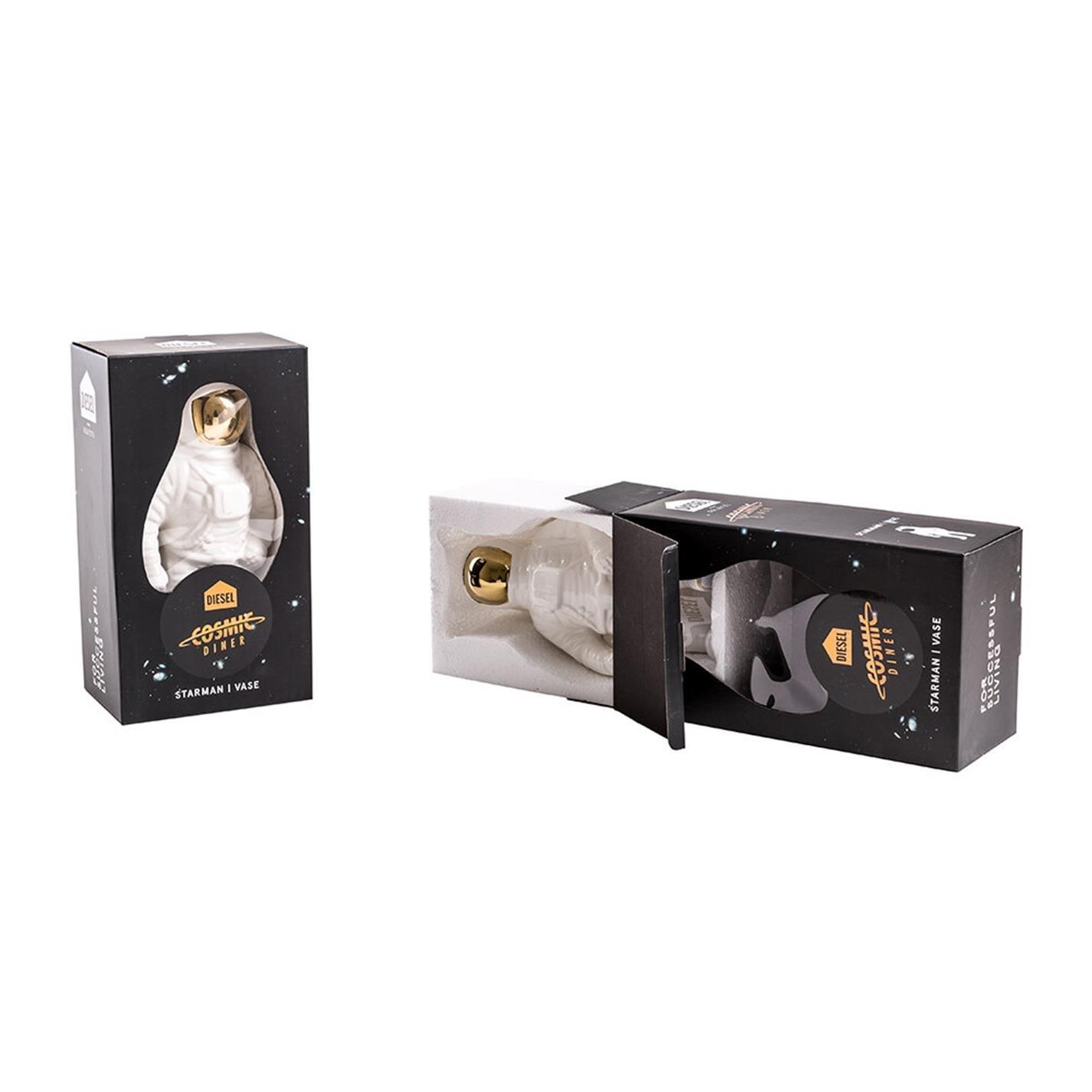 White/Gold - Diesel Living with Seletti - Cosmic Porcelain Starman Vase - 15