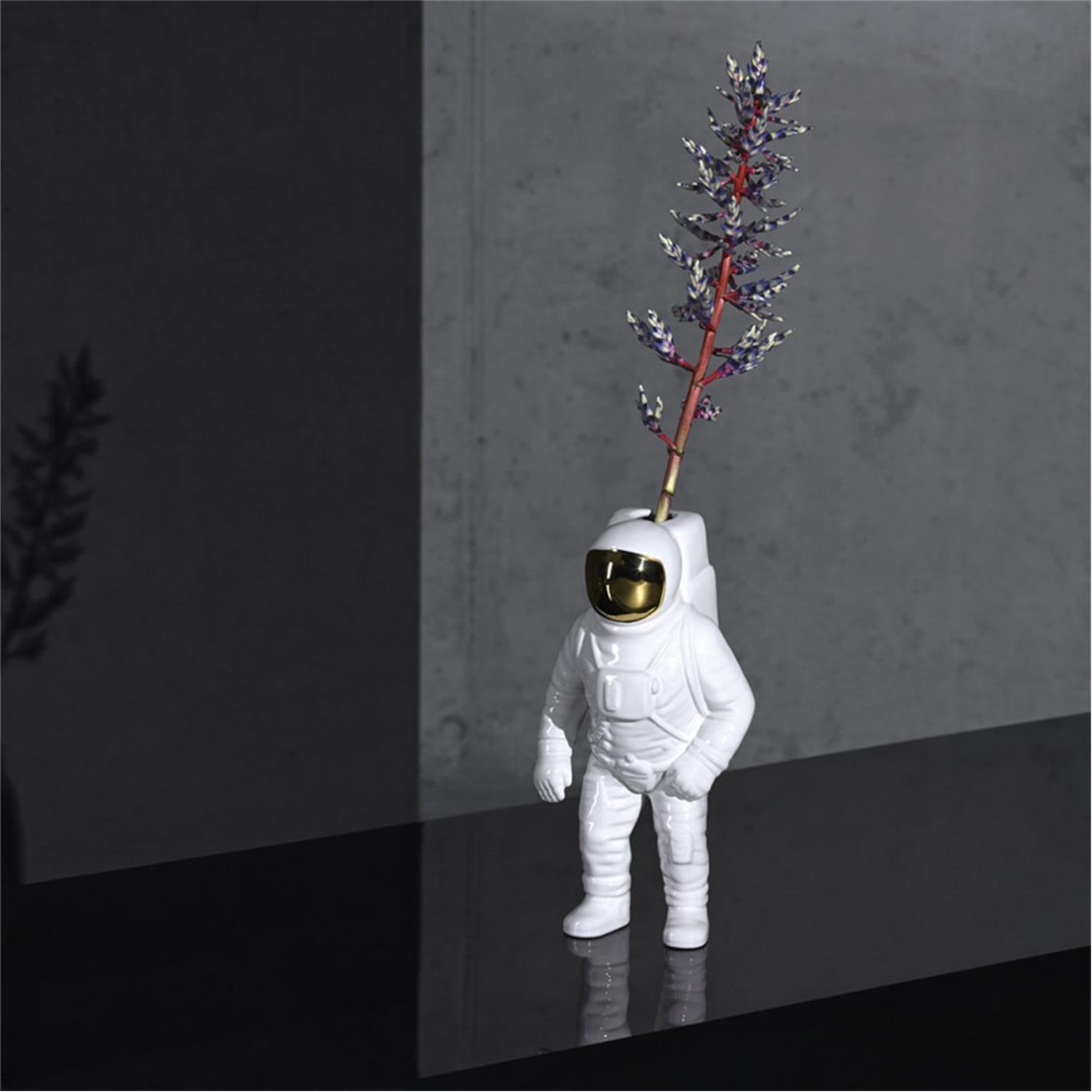 White/Gold - Diesel Living with Seletti - Cosmic Porcelain Starman Vase - 6