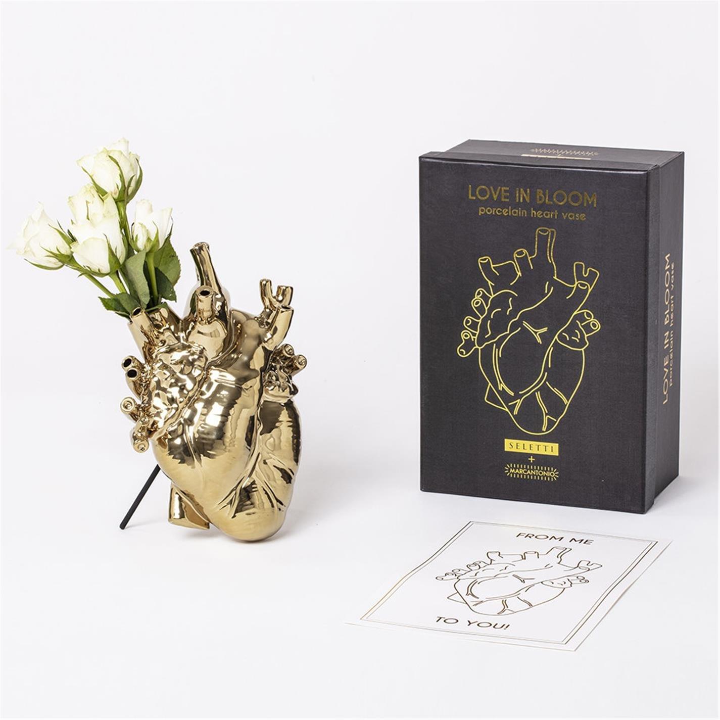 Gold - Seletti - Marcantonio Love In Bloom Gold Edition Heart Vase - 9