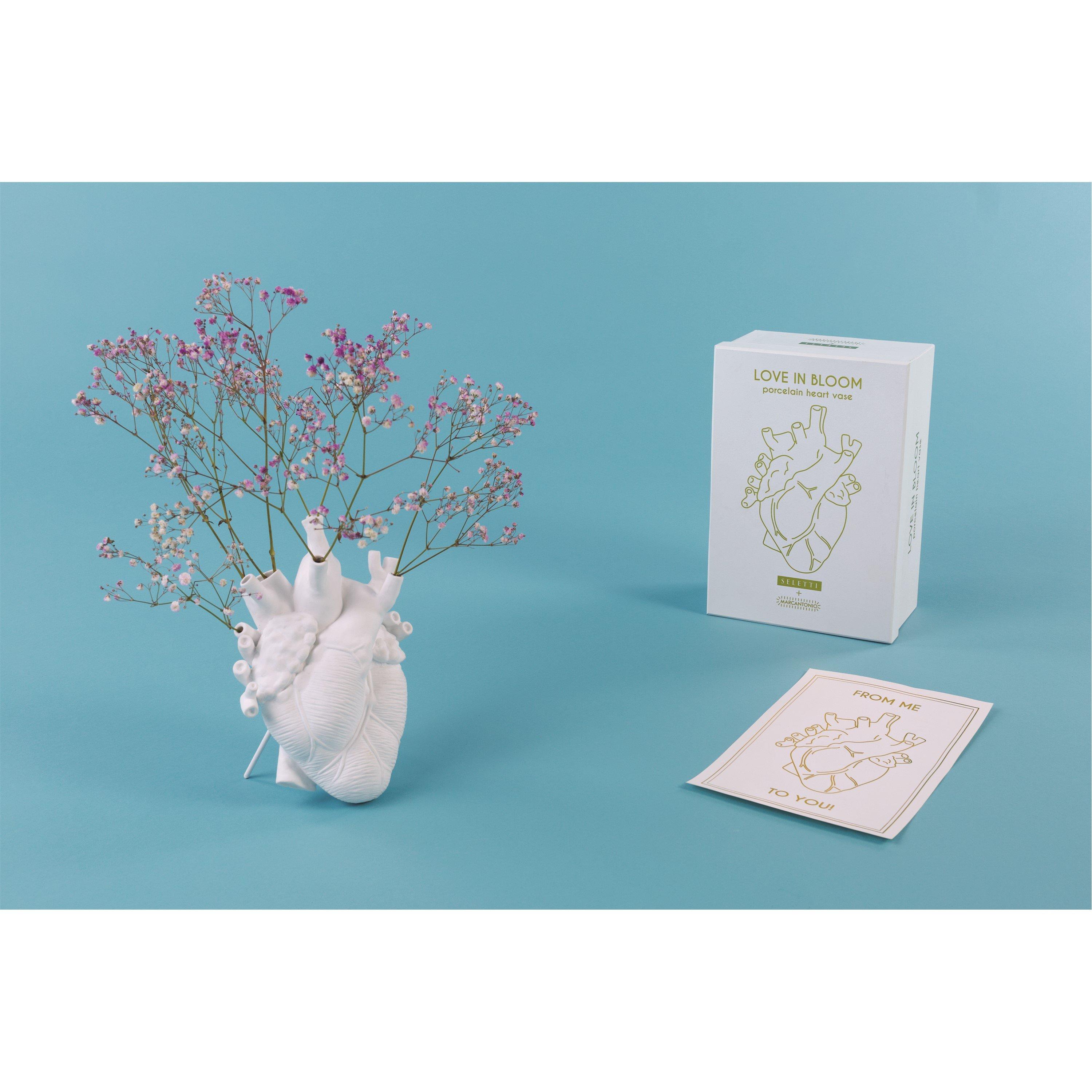 White - Seletti - Seletti Marcantonio Love In Bloom Porcelain Heart Vase - 3