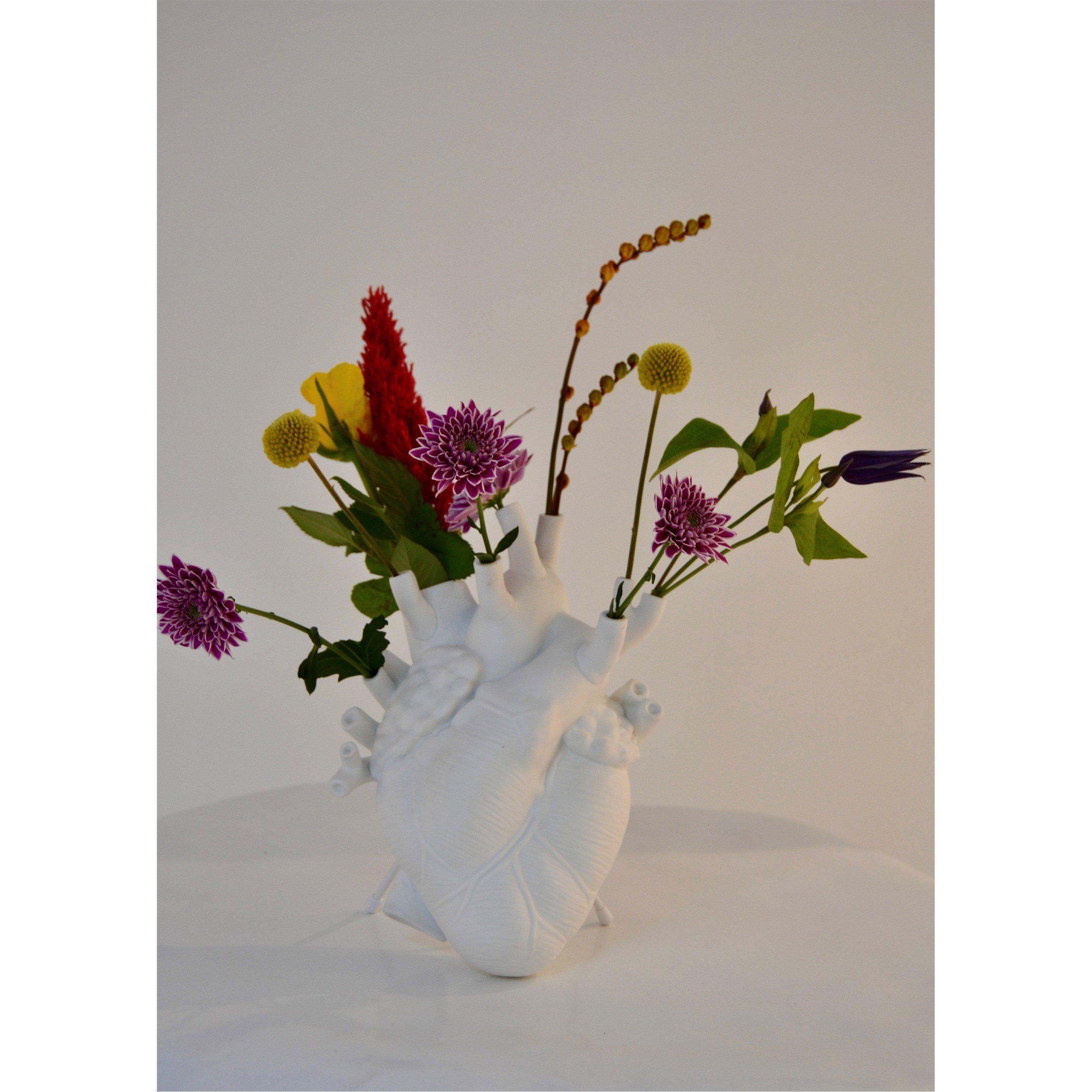 White - Seletti - Seletti Marcantonio Love In Bloom Porcelain Heart Vase - 5